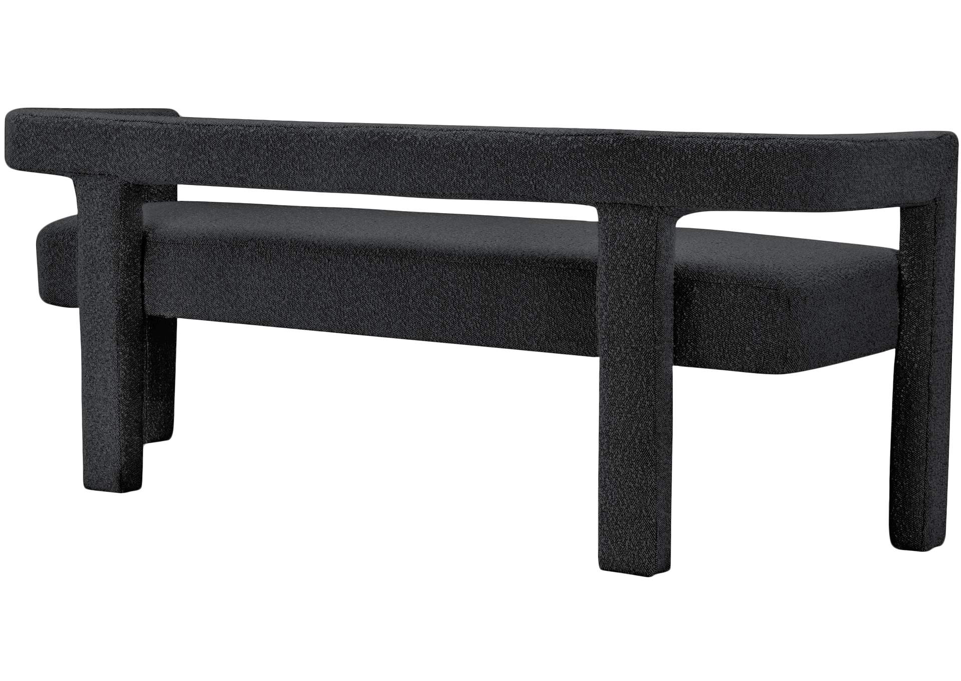 Athena Black Boucle Fabric Bench,Meridian Furniture