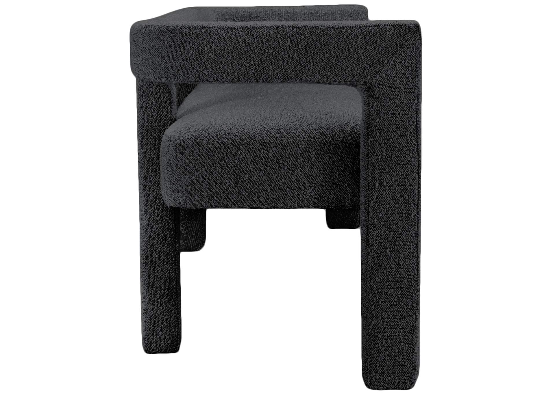 Athena Black Boucle Fabric Bench,Meridian Furniture