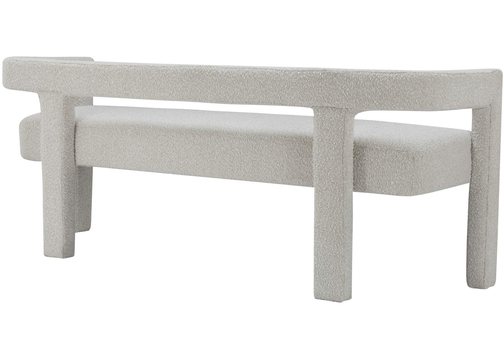 Athena Cream Boucle Fabric Bench,Meridian Furniture