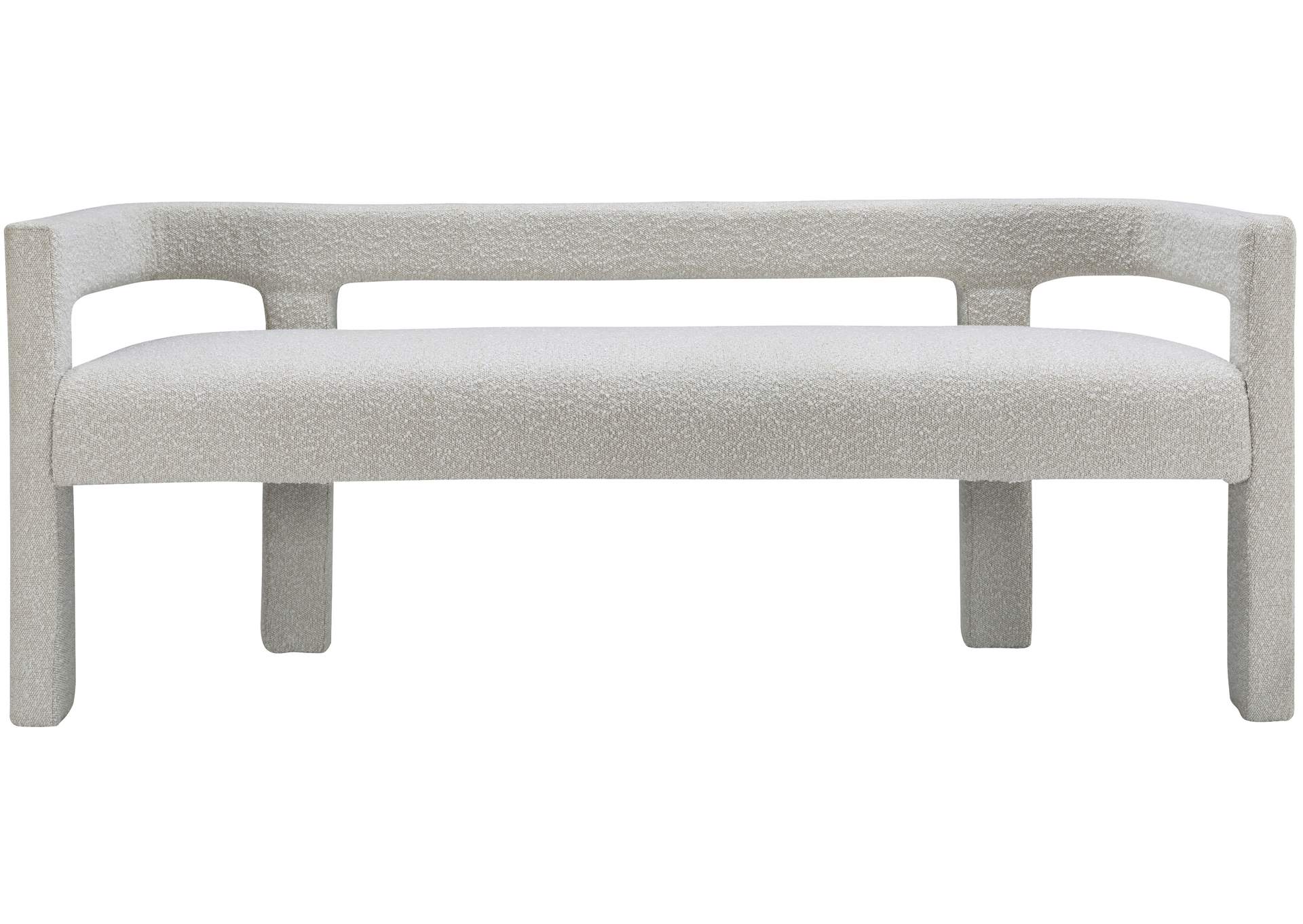 Athena Cream Boucle Fabric Bench,Meridian Furniture