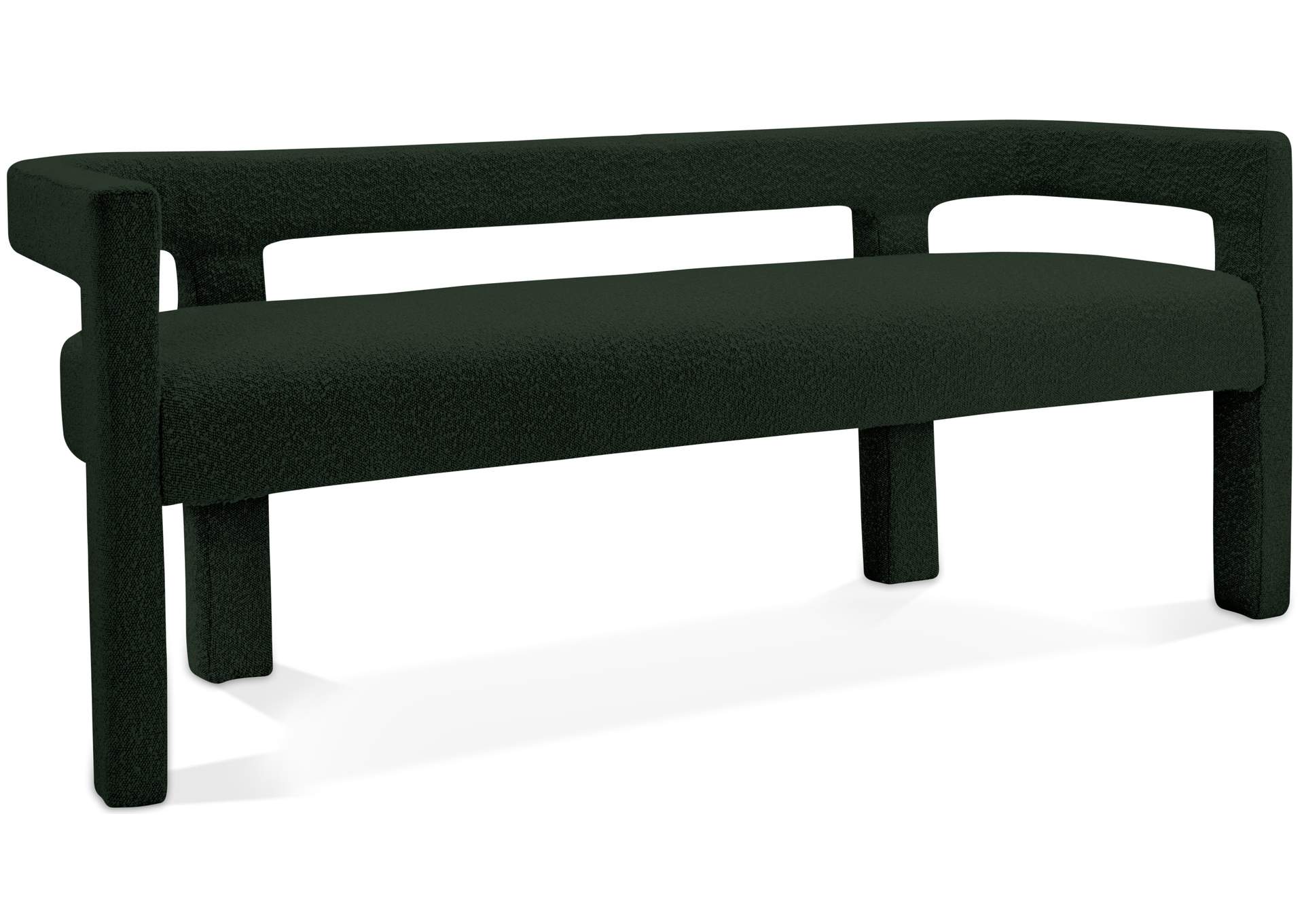 Athena Green Boucle Fabric Bench,Meridian Furniture