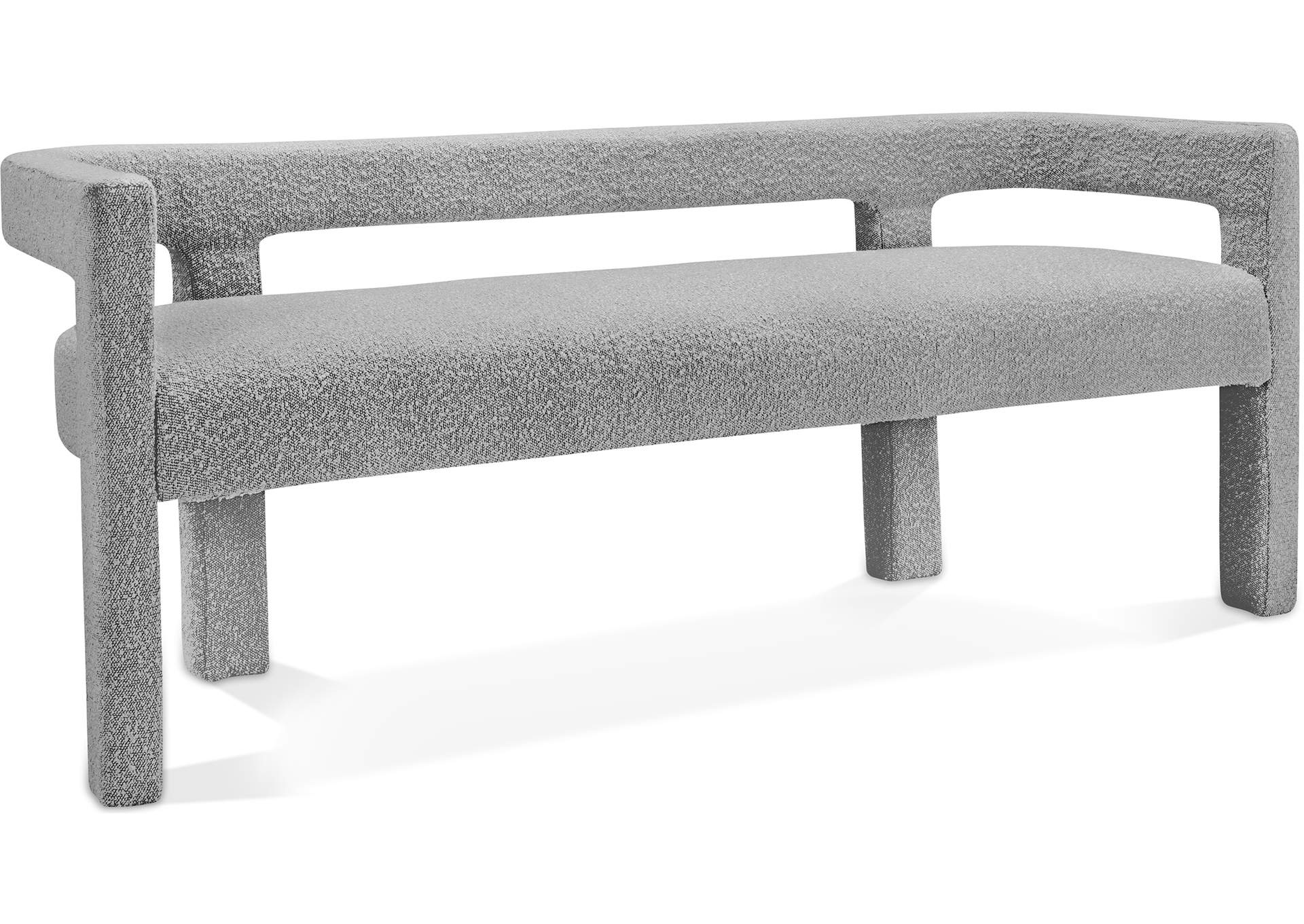 Athena Grey Boucle Fabric Bench,Meridian Furniture