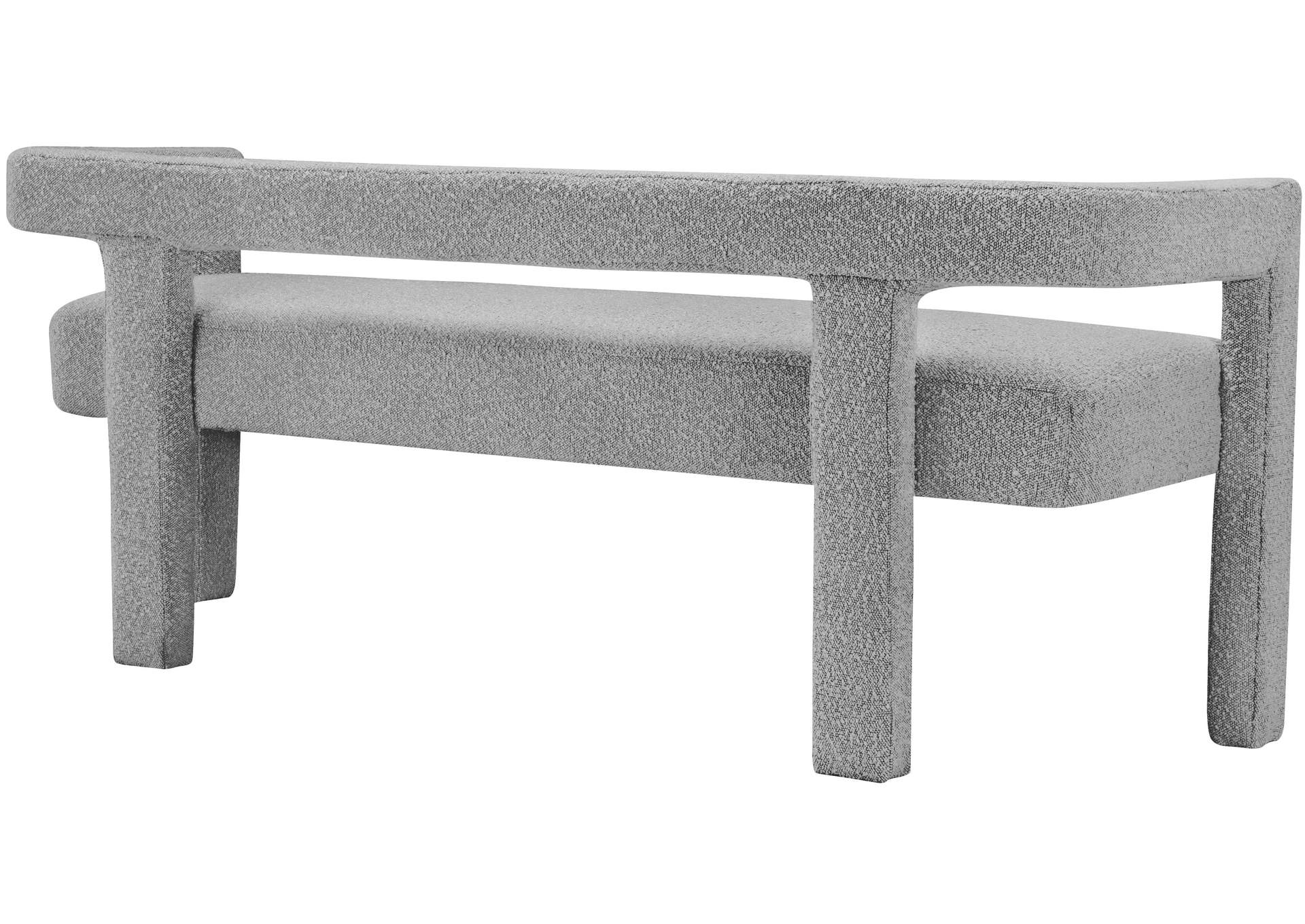 Athena Grey Boucle Fabric Bench,Meridian Furniture