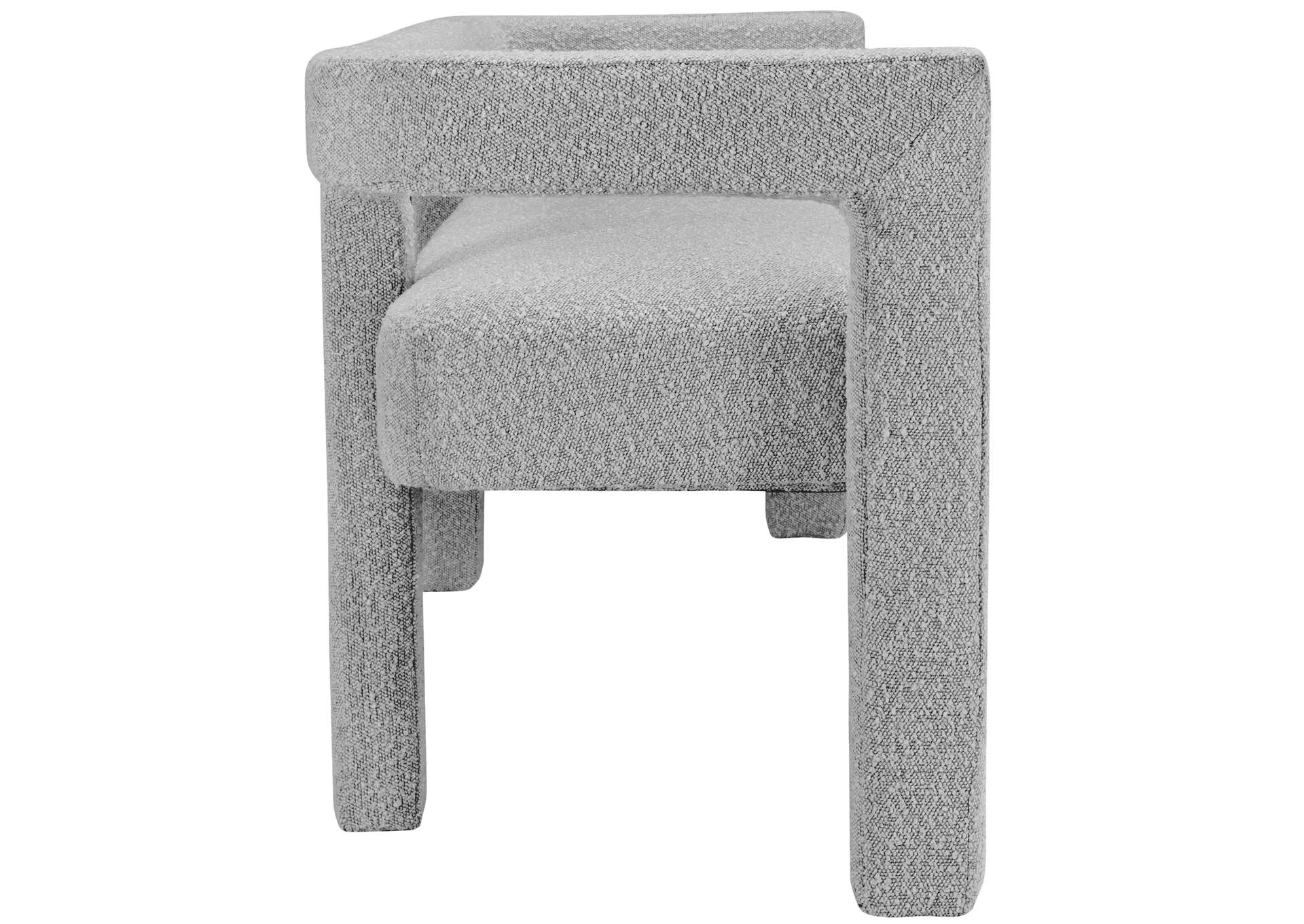 Athena Grey Boucle Fabric Bench,Meridian Furniture