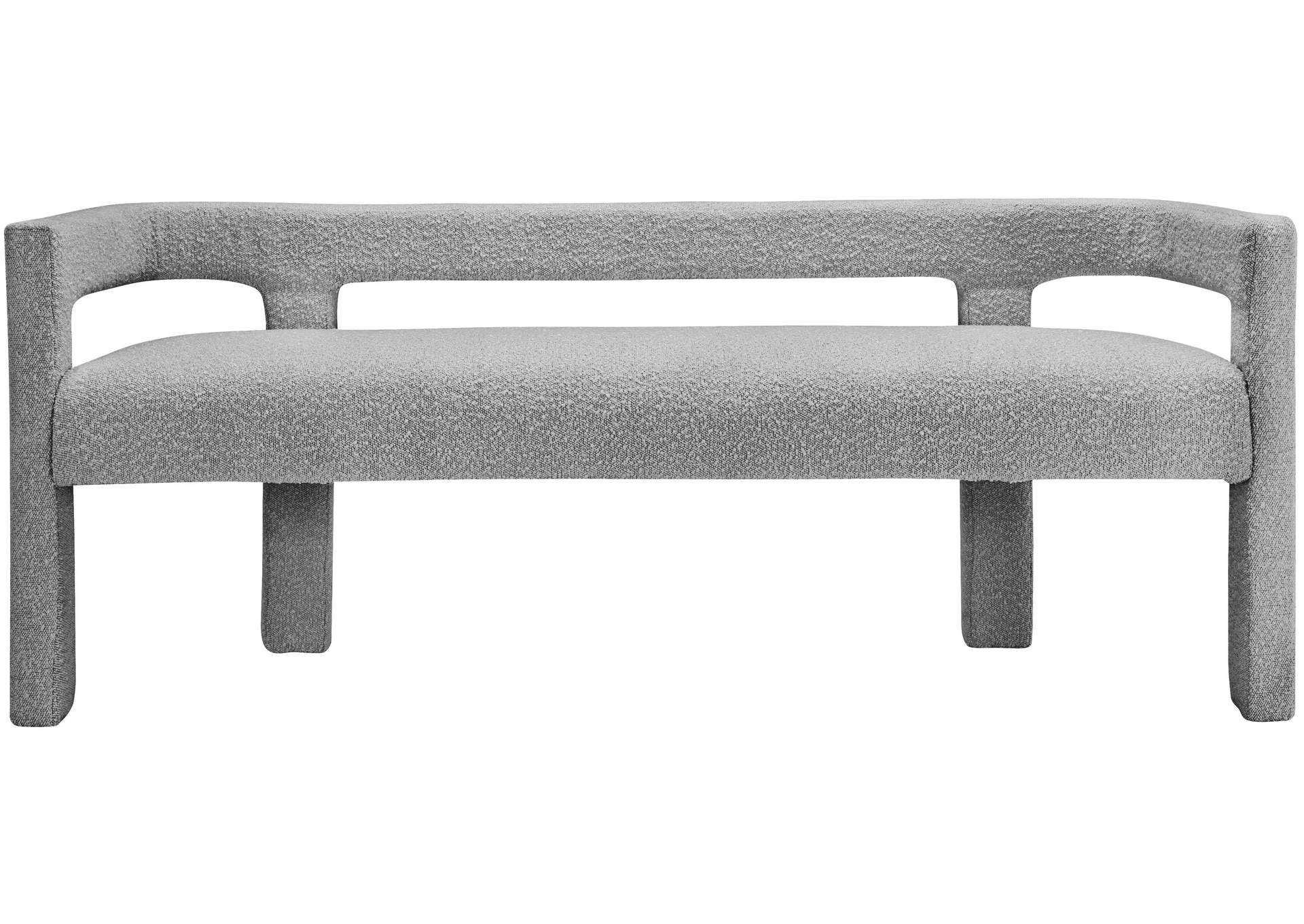 Athena Grey Boucle Fabric Bench,Meridian Furniture