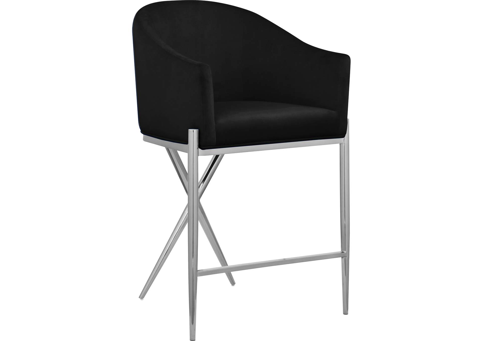 Xavier Black Velvet Counter Stool,Meridian Furniture