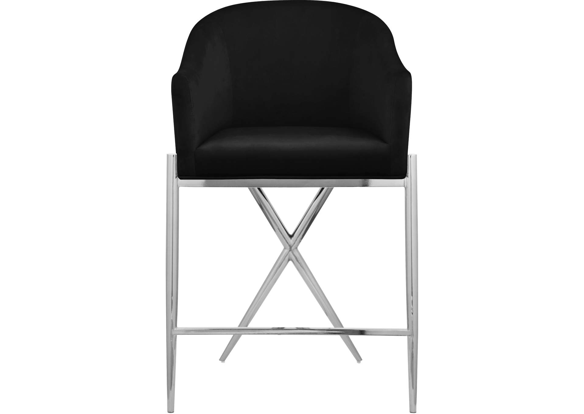 Xavier Black Velvet Counter Stool,Meridian Furniture