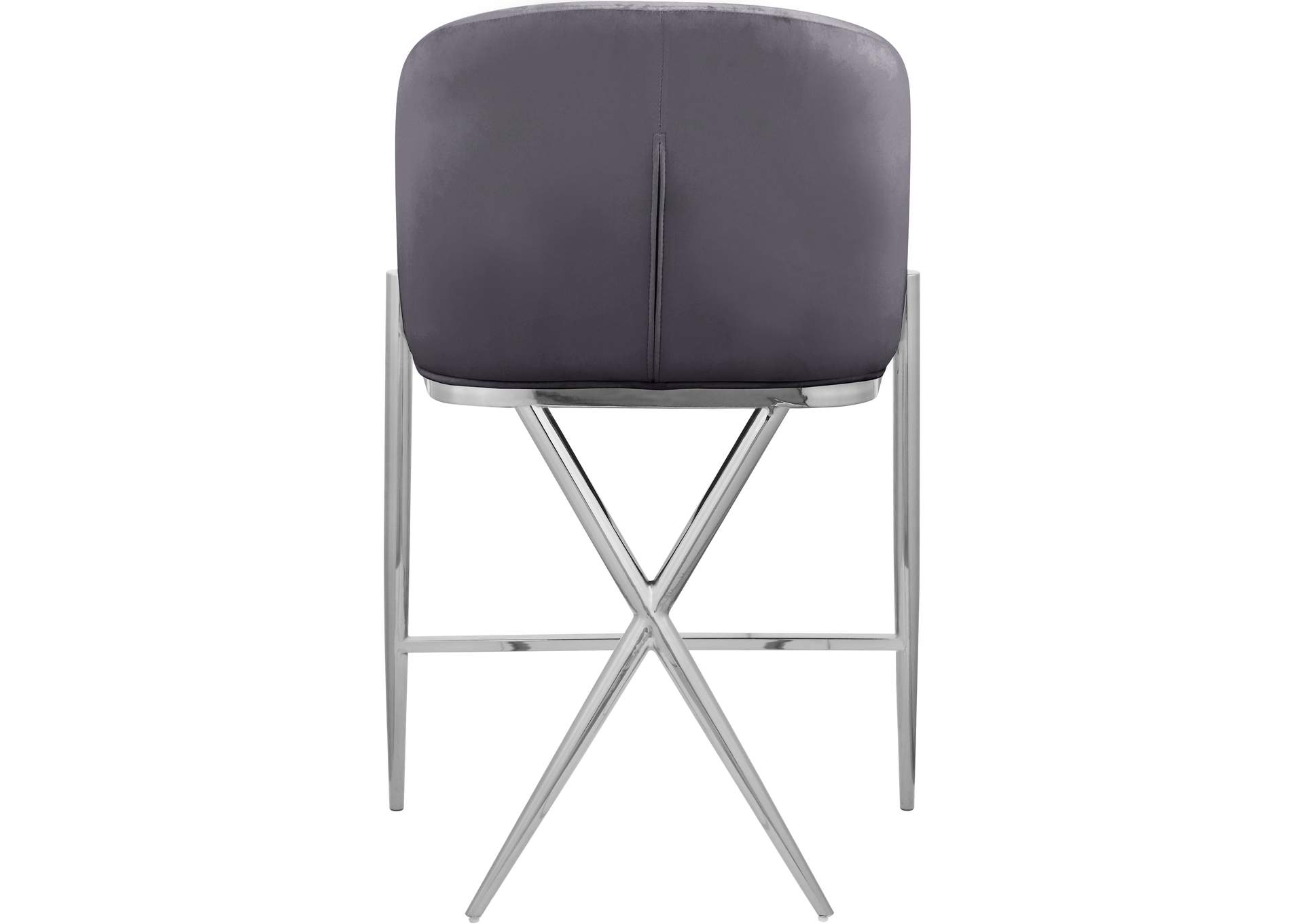 Xavier Grey Velvet Counter Stool,Meridian Furniture