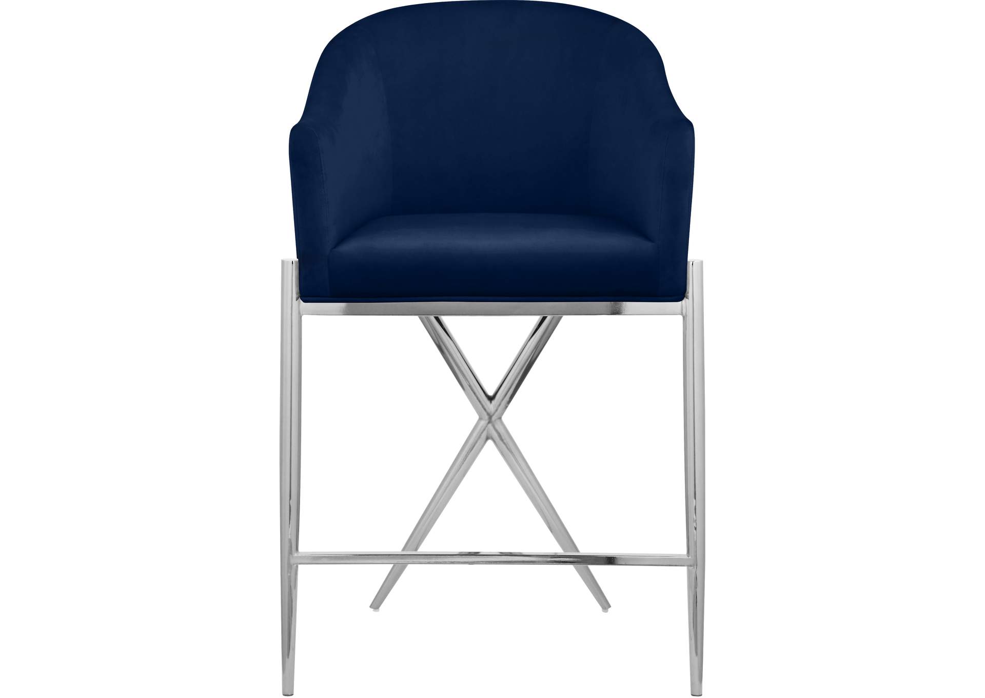 Xavier Navy Velvet Counter Stool,Meridian Furniture