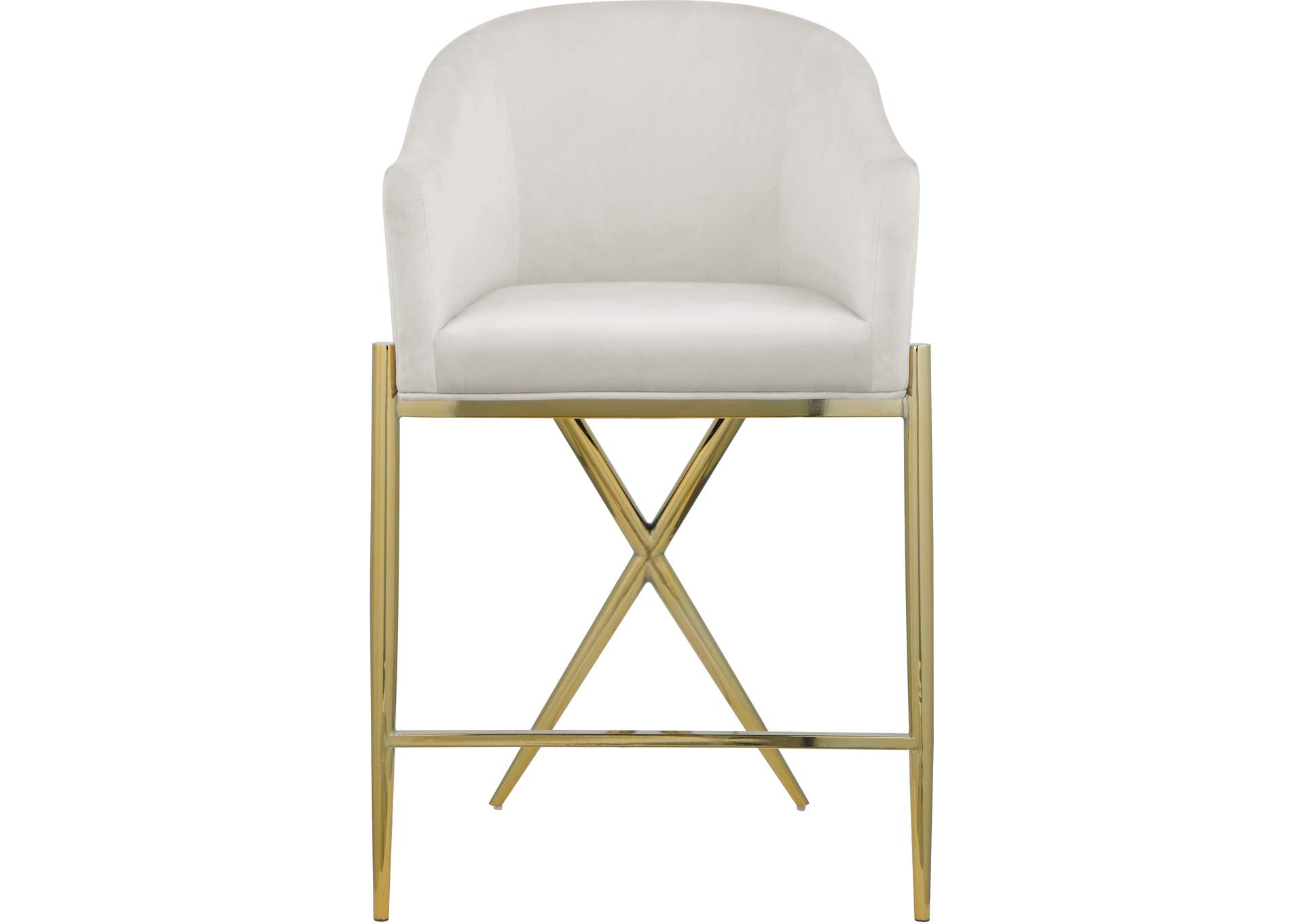 Xavier Cream Velvet Counter Stool,Meridian Furniture