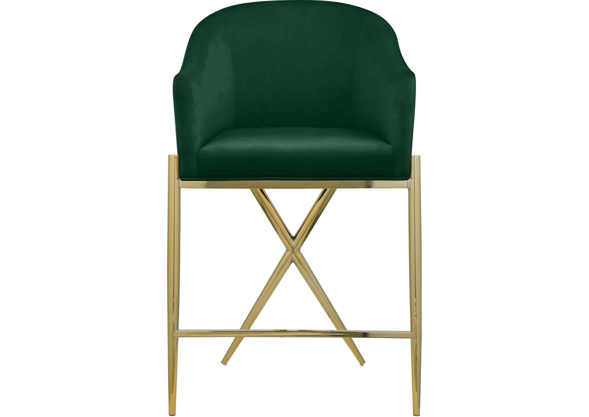 Xavier Green Velvet Counter Stool,Meridian Furniture