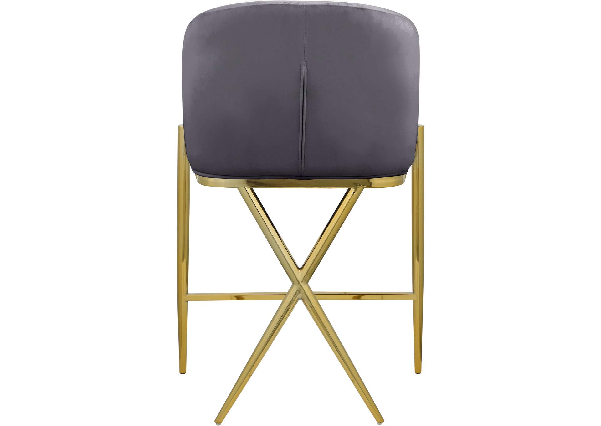 Xavier Grey Velvet Counter Stool,Meridian Furniture