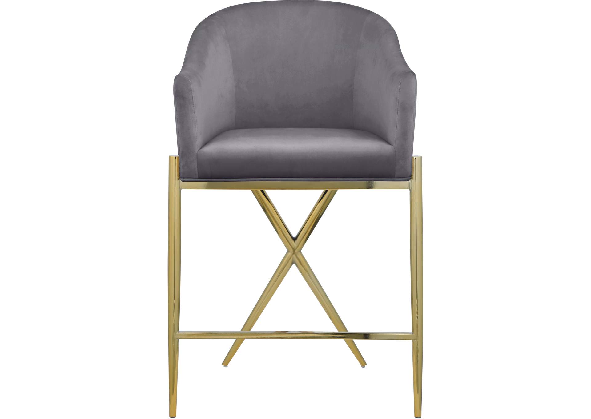 Xavier Grey Velvet Counter Stool,Meridian Furniture