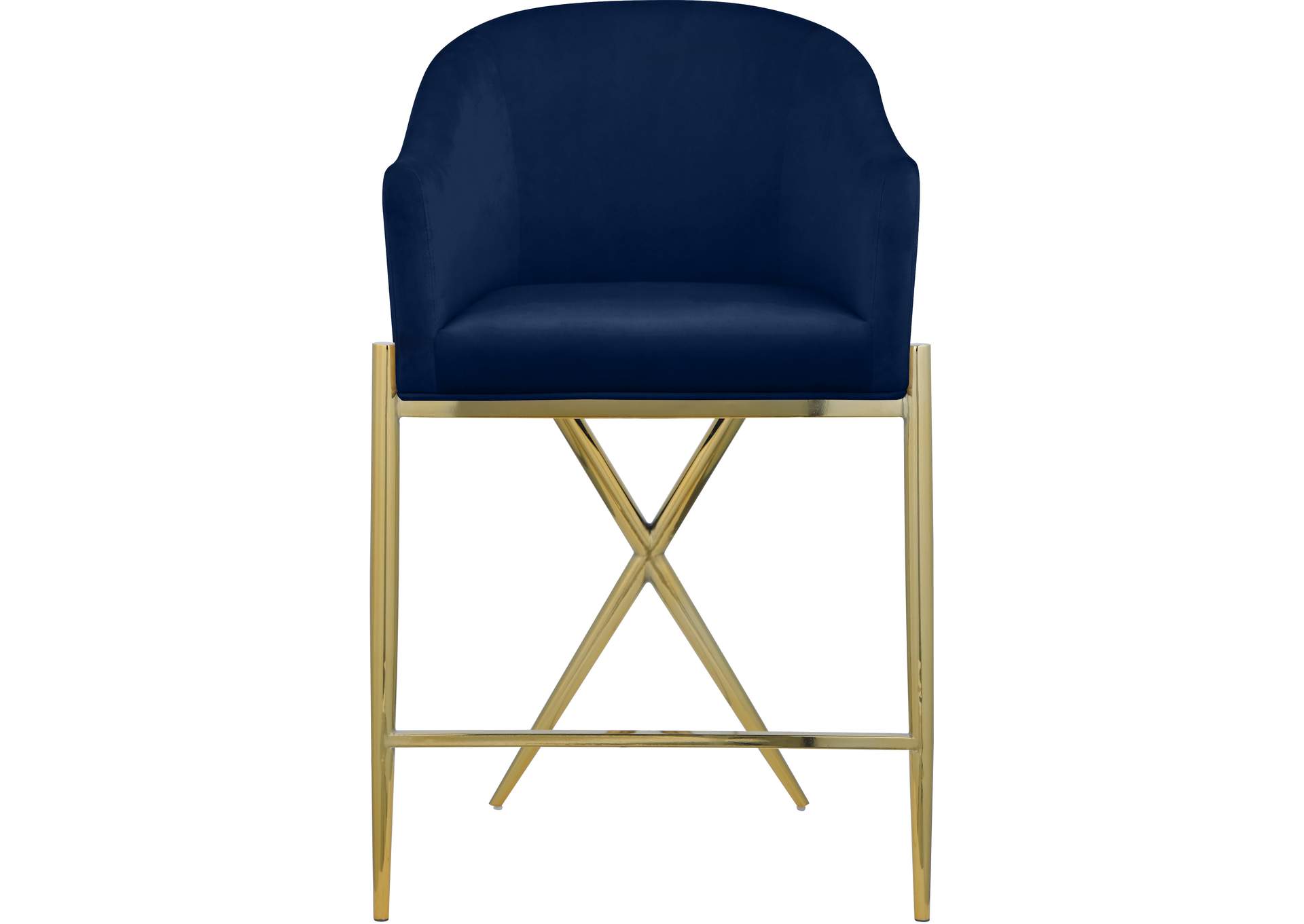 Xavier Navy Velvet Counter Stool,Meridian Furniture