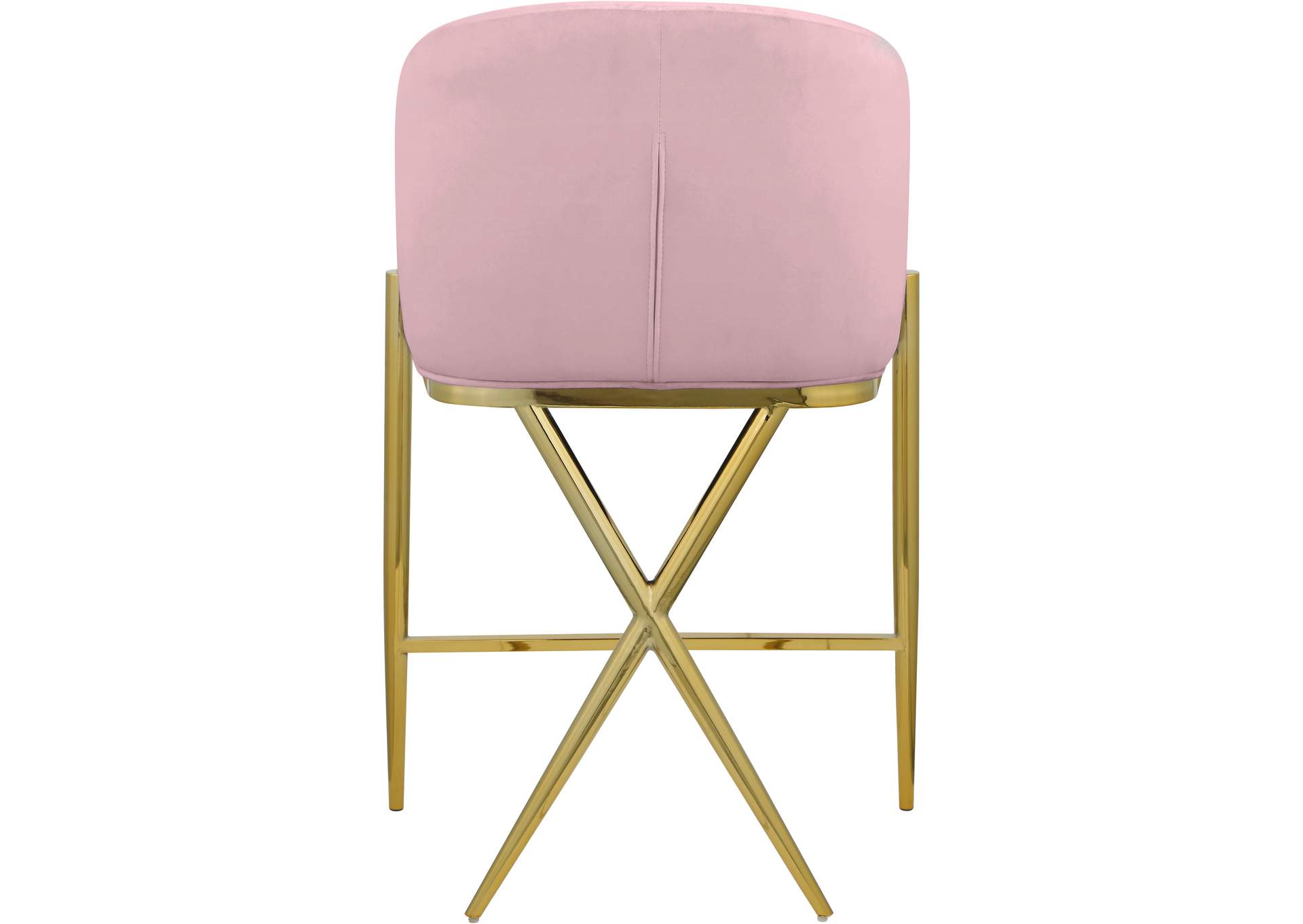 Xavier Pink Velvet Counter Stool,Meridian Furniture