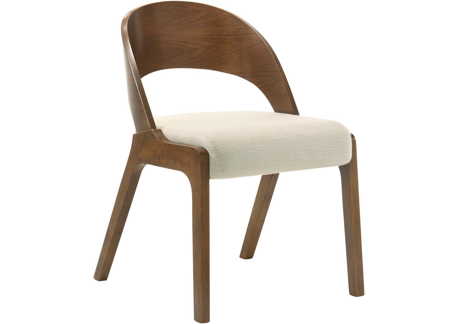 Woodson Beige Linen Textured Fabric Dining Chair Set of 2,Meridian Furniture