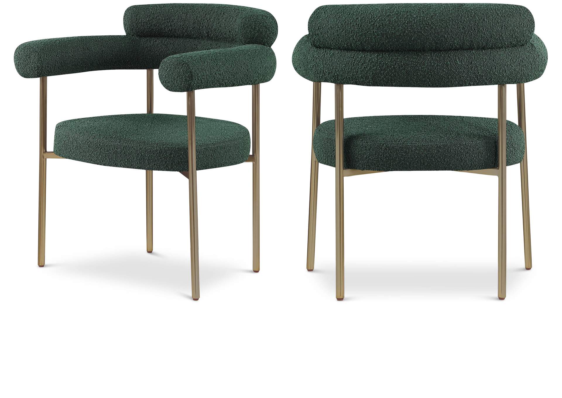 Blake Green Boucle Fabric Dining Chair Set of 2,Meridian Furniture