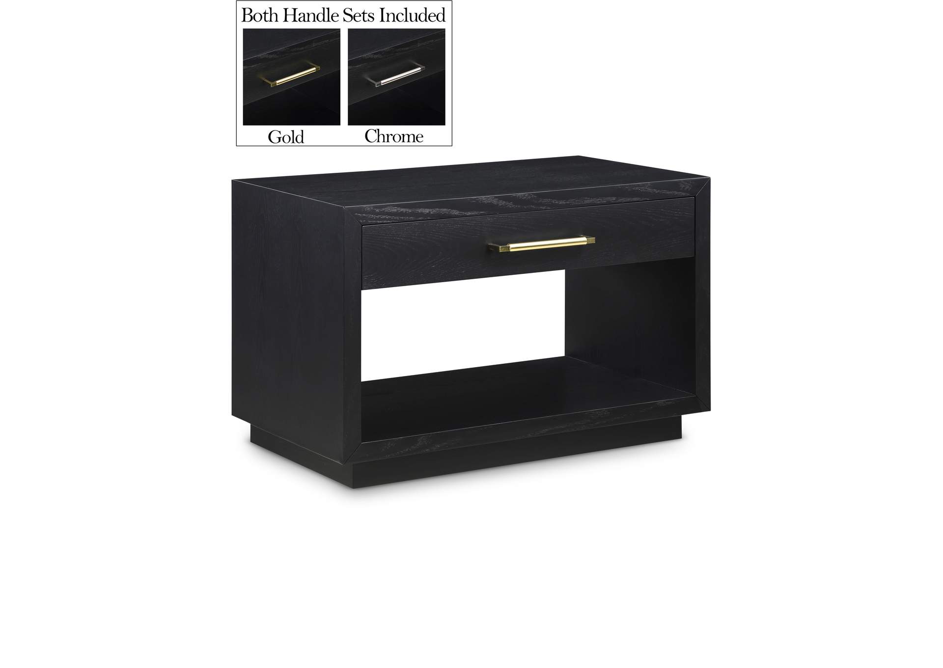 Avery Black Wood Veneer Night Stand,Meridian Furniture