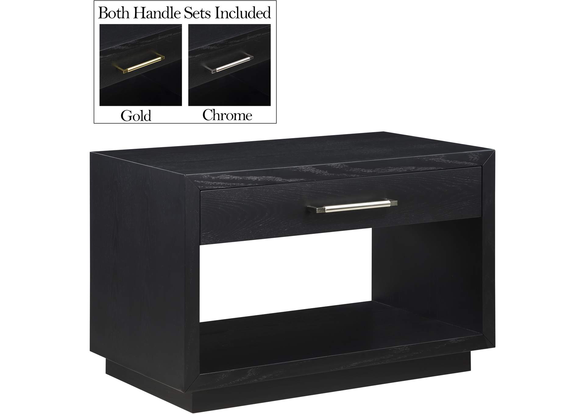 Avery Black Wood Veneer Night Stand,Meridian Furniture