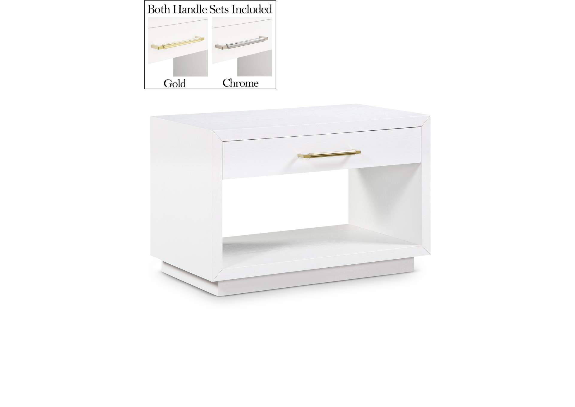 Avery White Wood Veneer Night Stand,Meridian Furniture