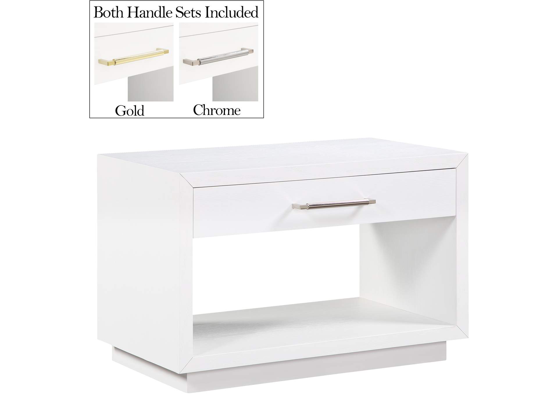 Avery White Wood Veneer Night Stand,Meridian Furniture