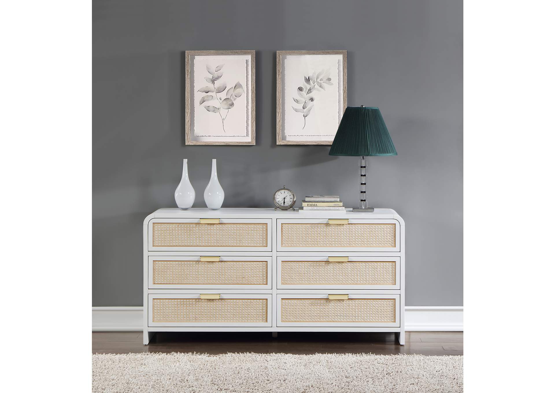 Sage White Dresser,Meridian Furniture