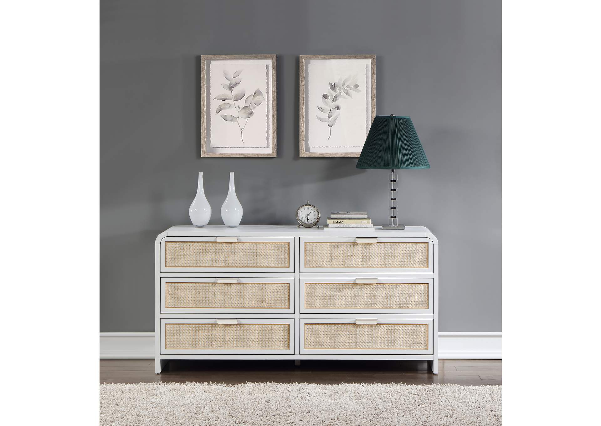 Sage White Dresser,Meridian Furniture