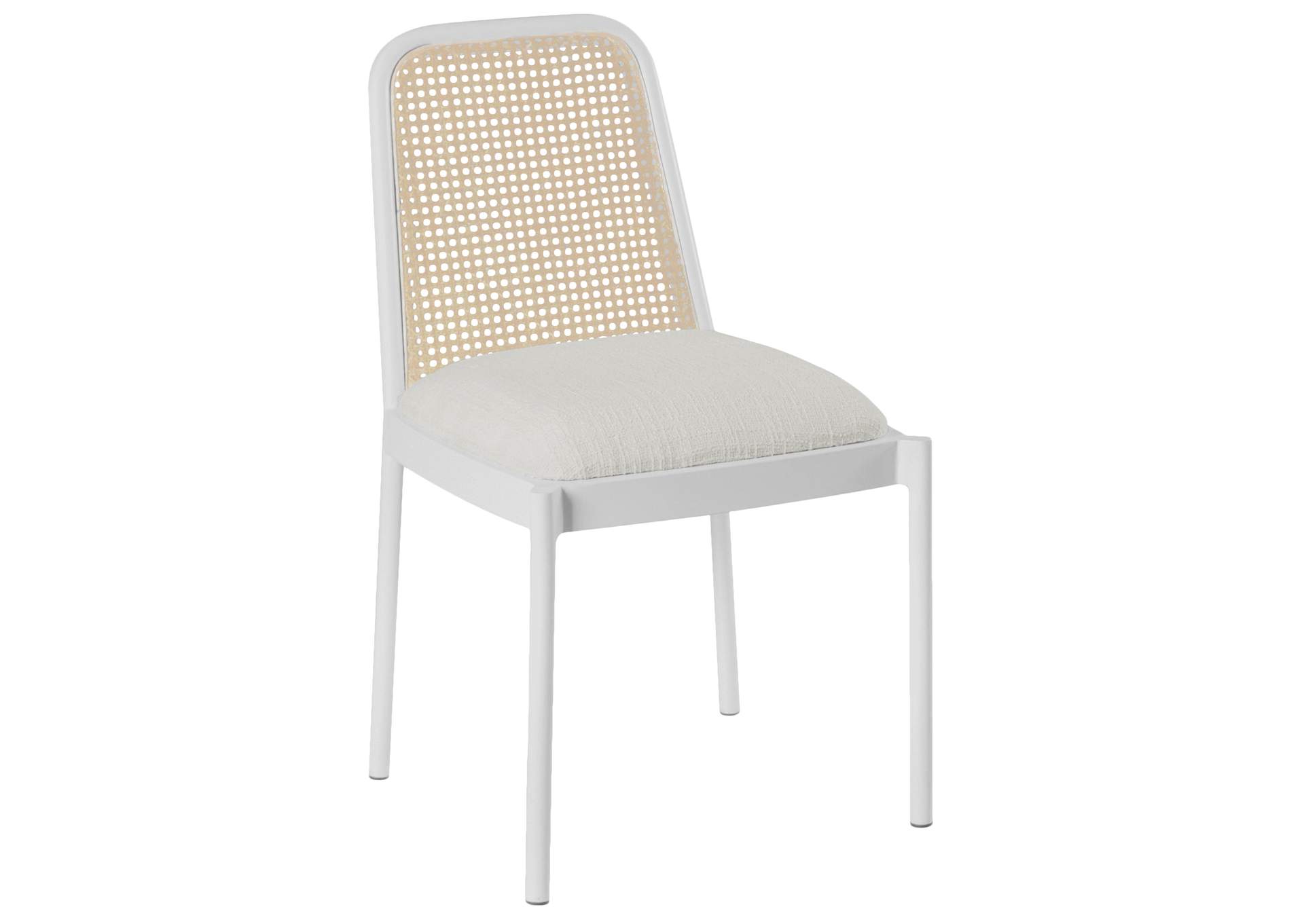 Atticus White Powder Coated Metal Dining Chair Set of 2,Meridian Furniture