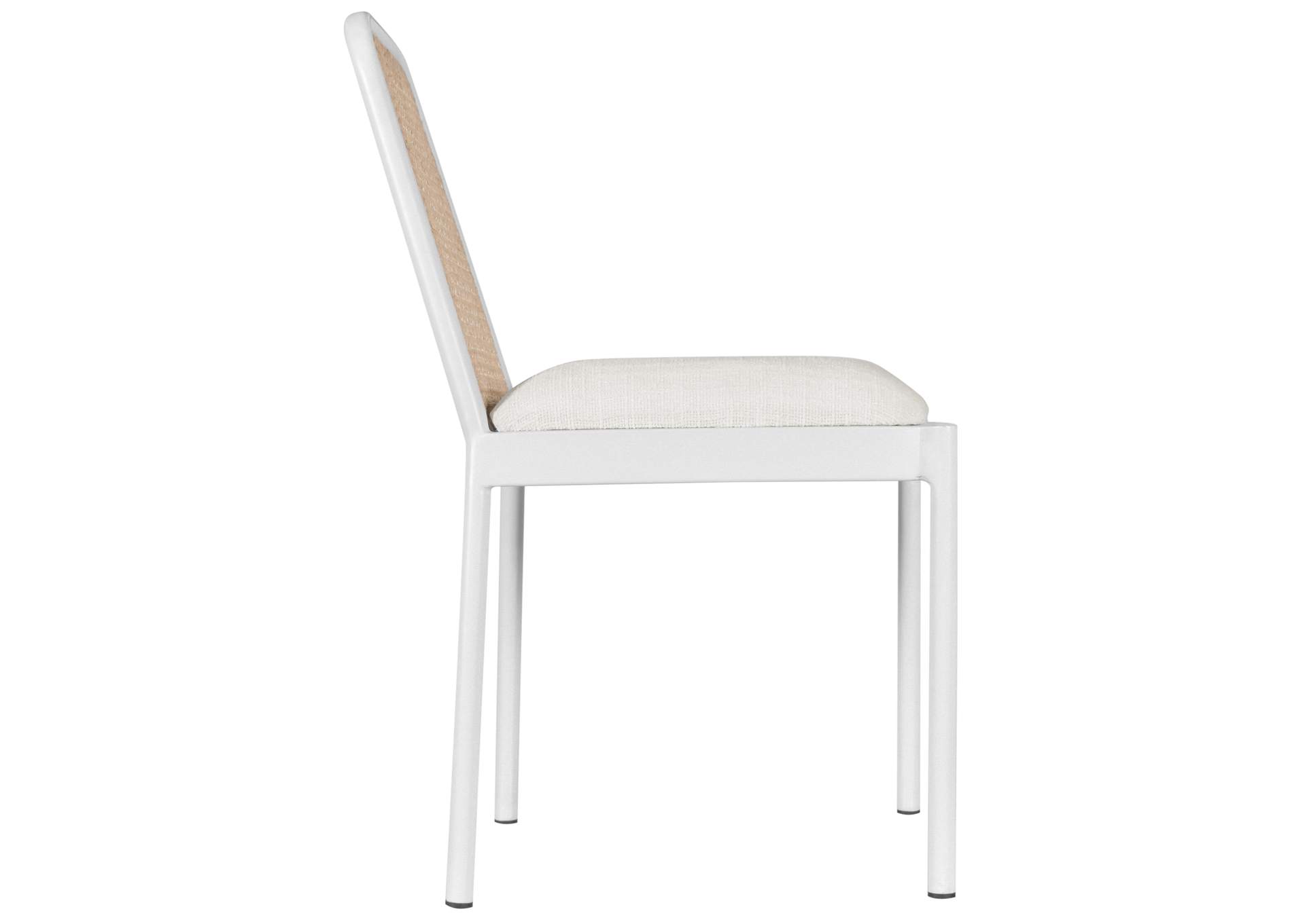 Atticus White Powder Coated Metal Dining Chair Set of 2,Meridian Furniture