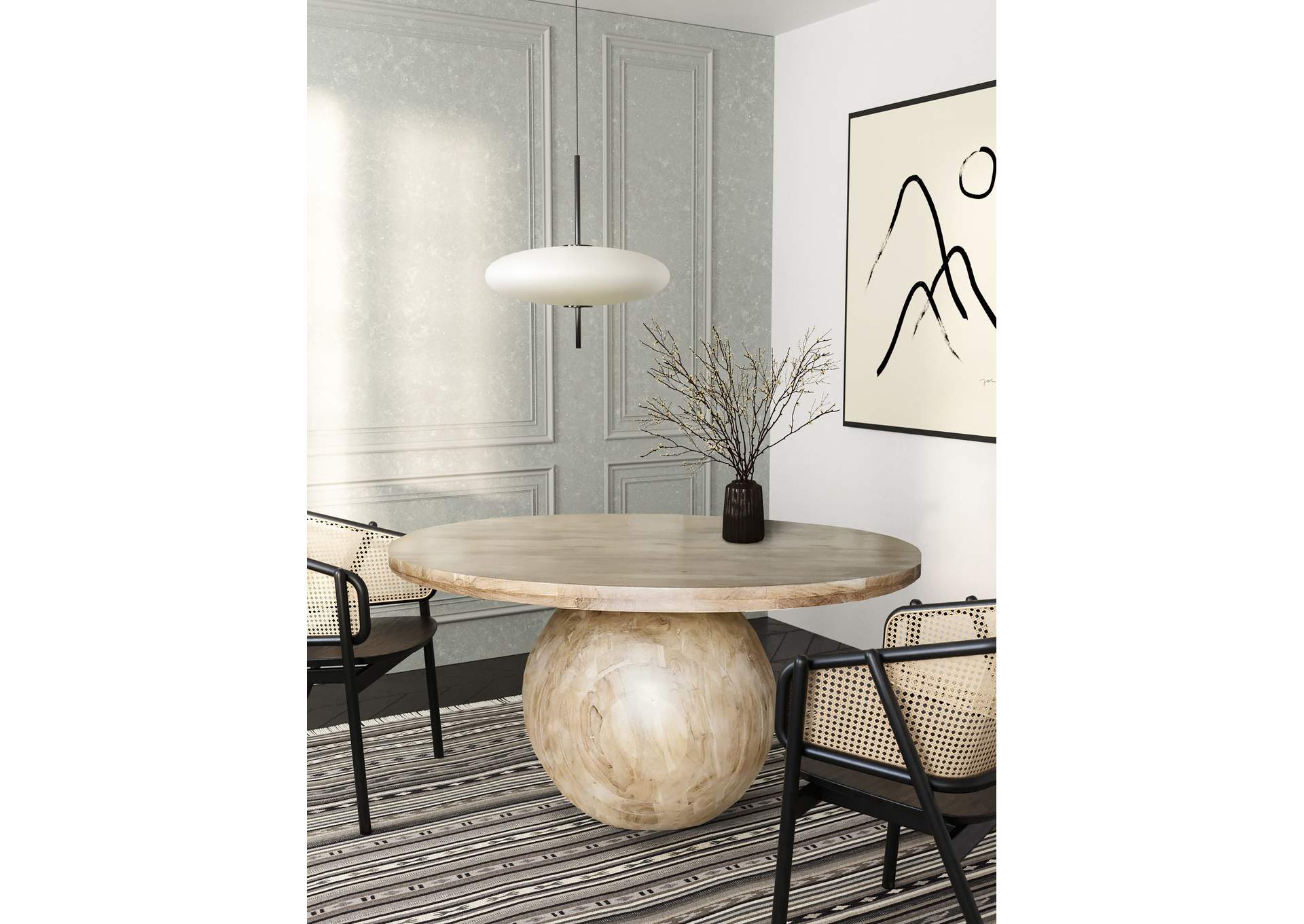 Halton Acacia Wood Dining Table,Meridian Furniture