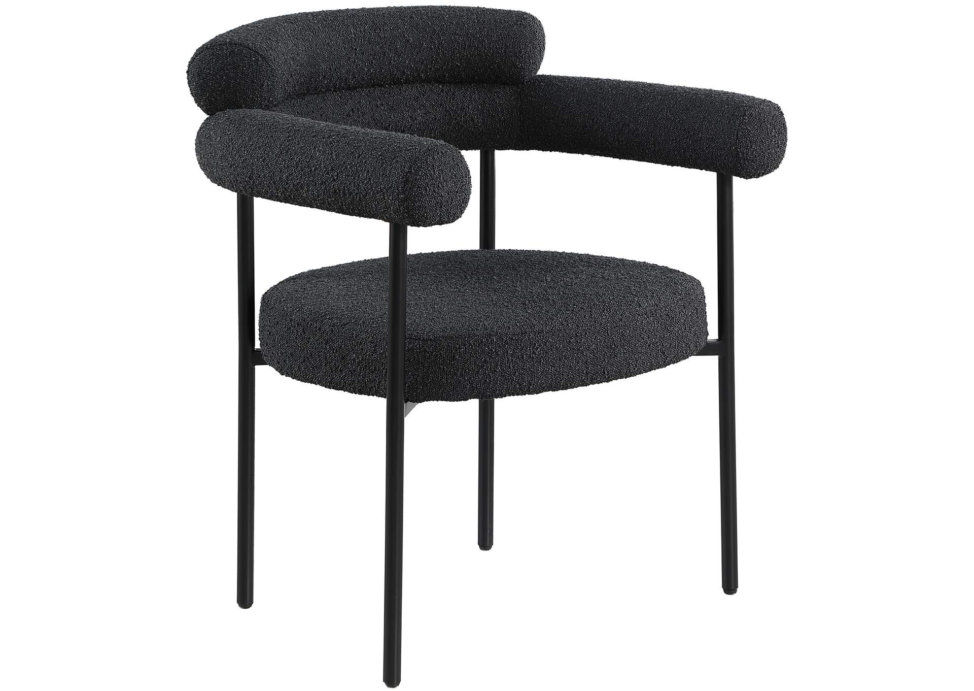 Blake Black Boucle Fabric Dining Chair Set of 2,Meridian Furniture