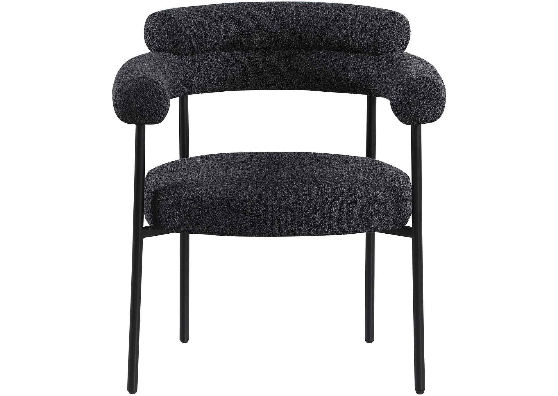 Blake Black Boucle Fabric Dining Chair Set of 2,Meridian Furniture