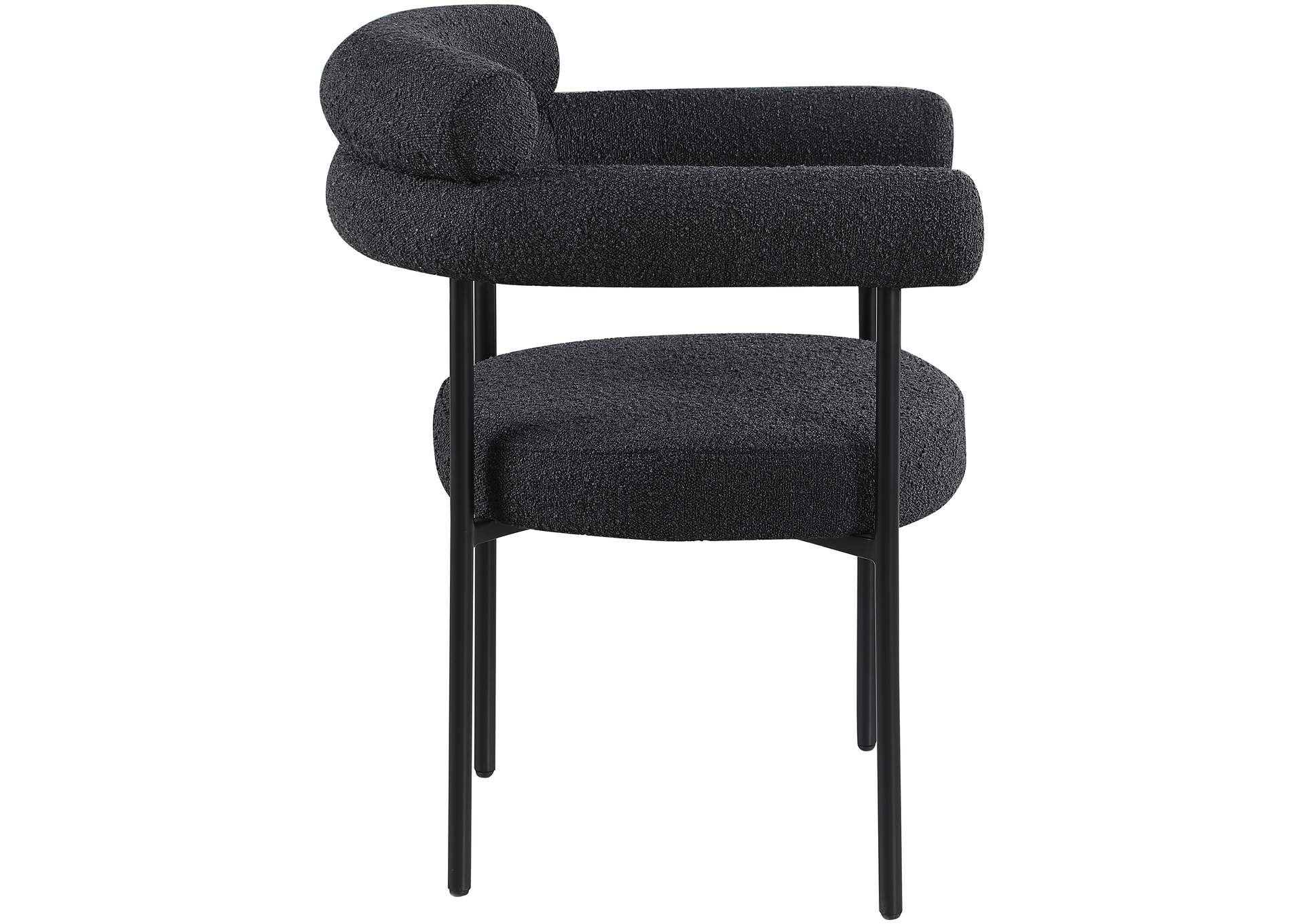 Blake Black Boucle Fabric Dining Chair Set of 2,Meridian Furniture