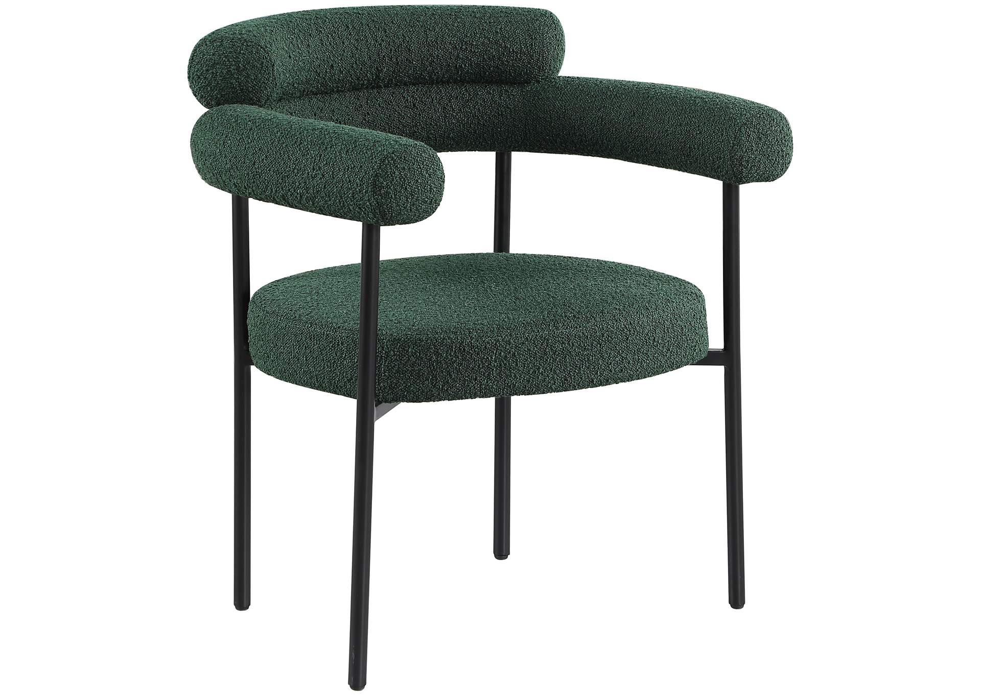 Blake Green Boucle Fabric Dining Chair Set of 2,Meridian Furniture