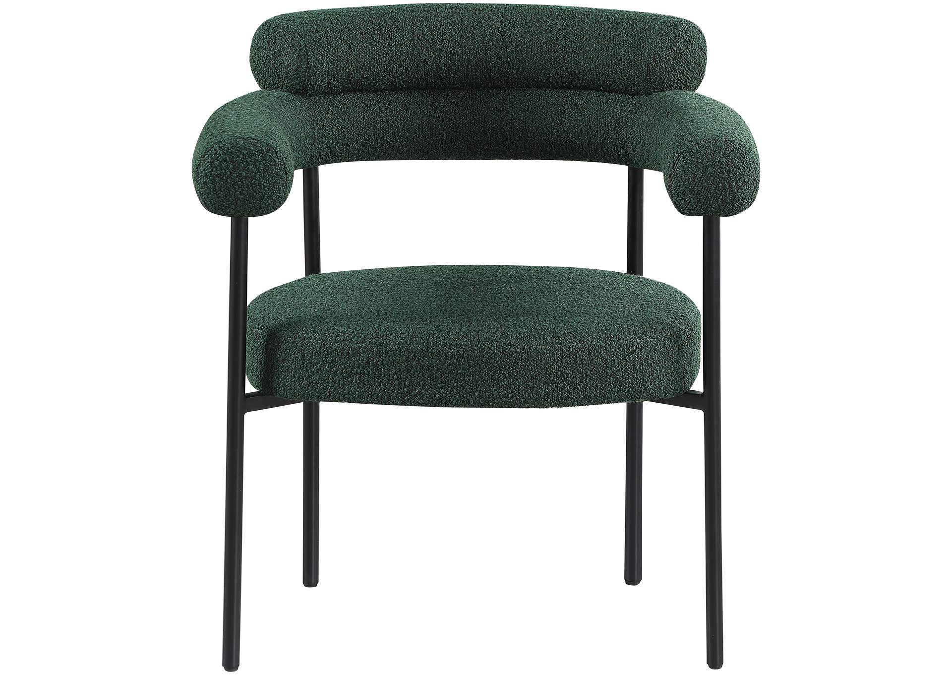 Blake Green Boucle Fabric Dining Chair Set of 2,Meridian Furniture