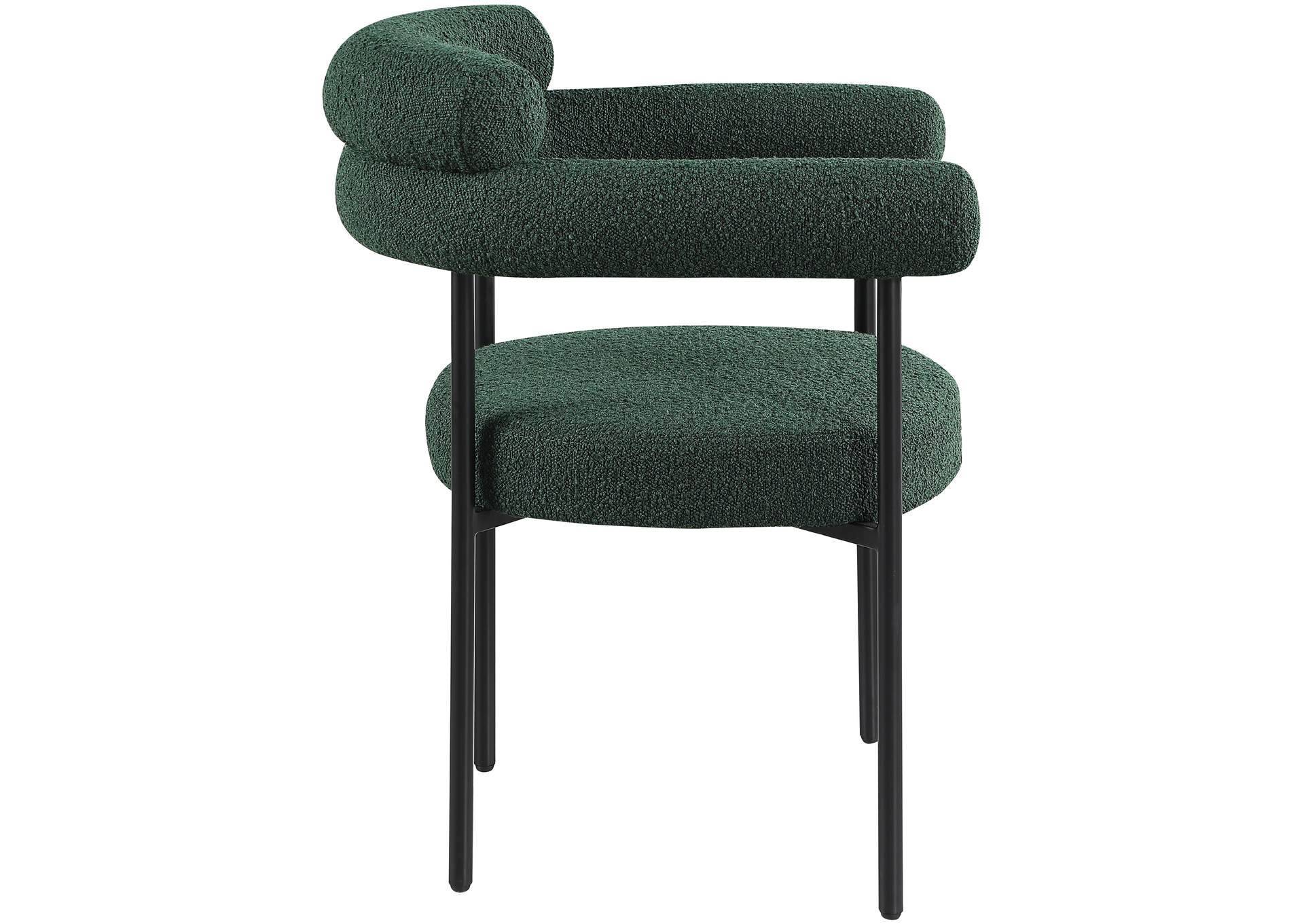 Blake Green Boucle Fabric Dining Chair Set of 2,Meridian Furniture