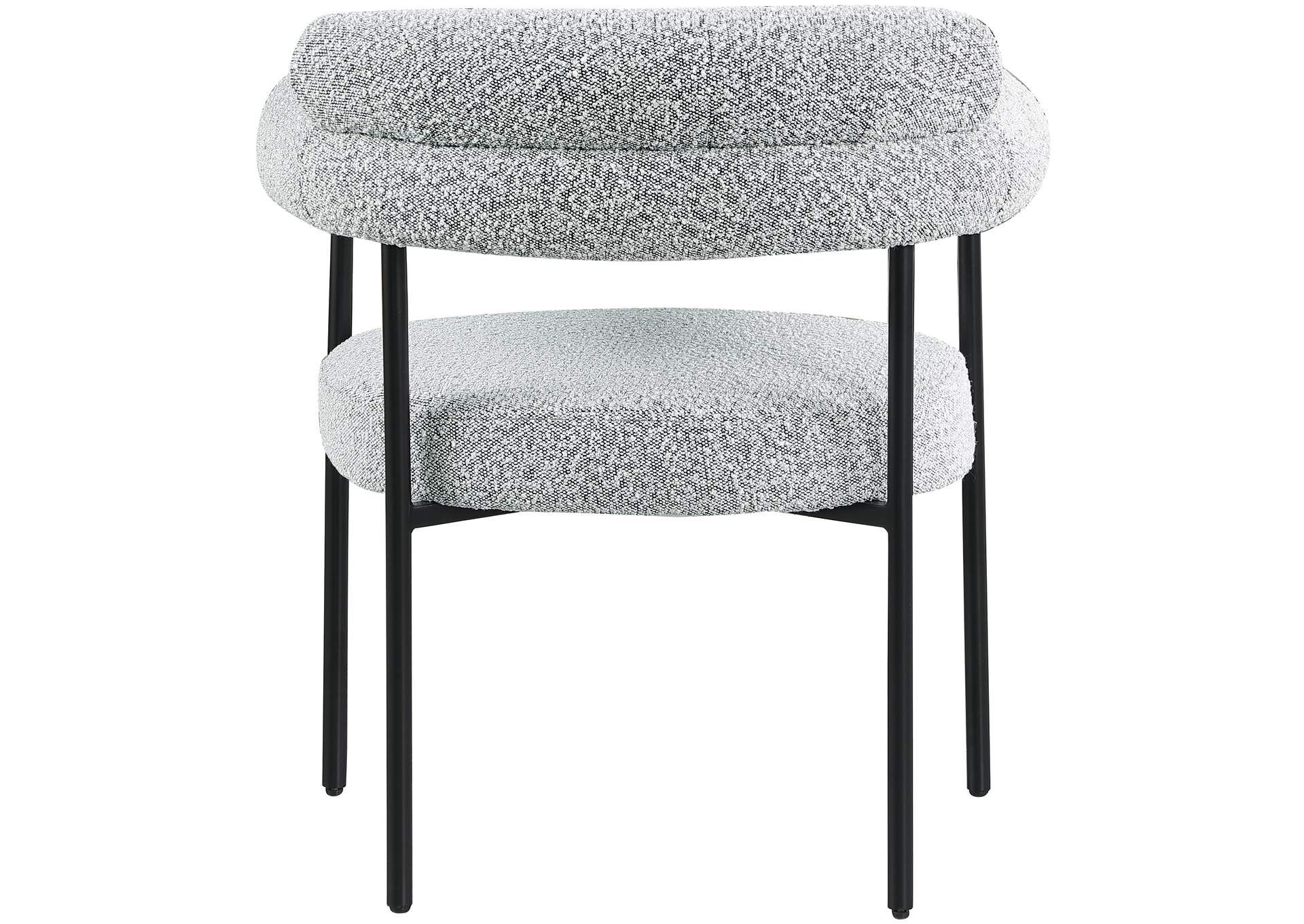 Blake Grey Boucle Fabric Dining Chair Set of 2,Meridian Furniture