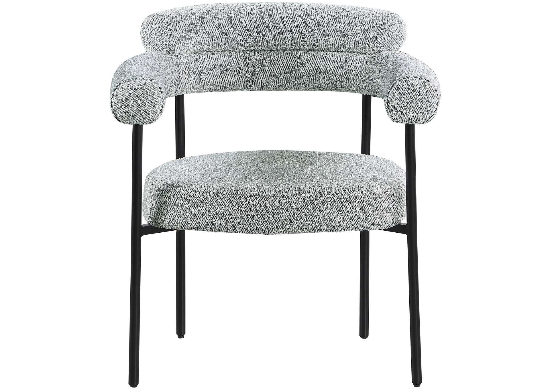 Blake Grey Boucle Fabric Dining Chair Set of 2,Meridian Furniture