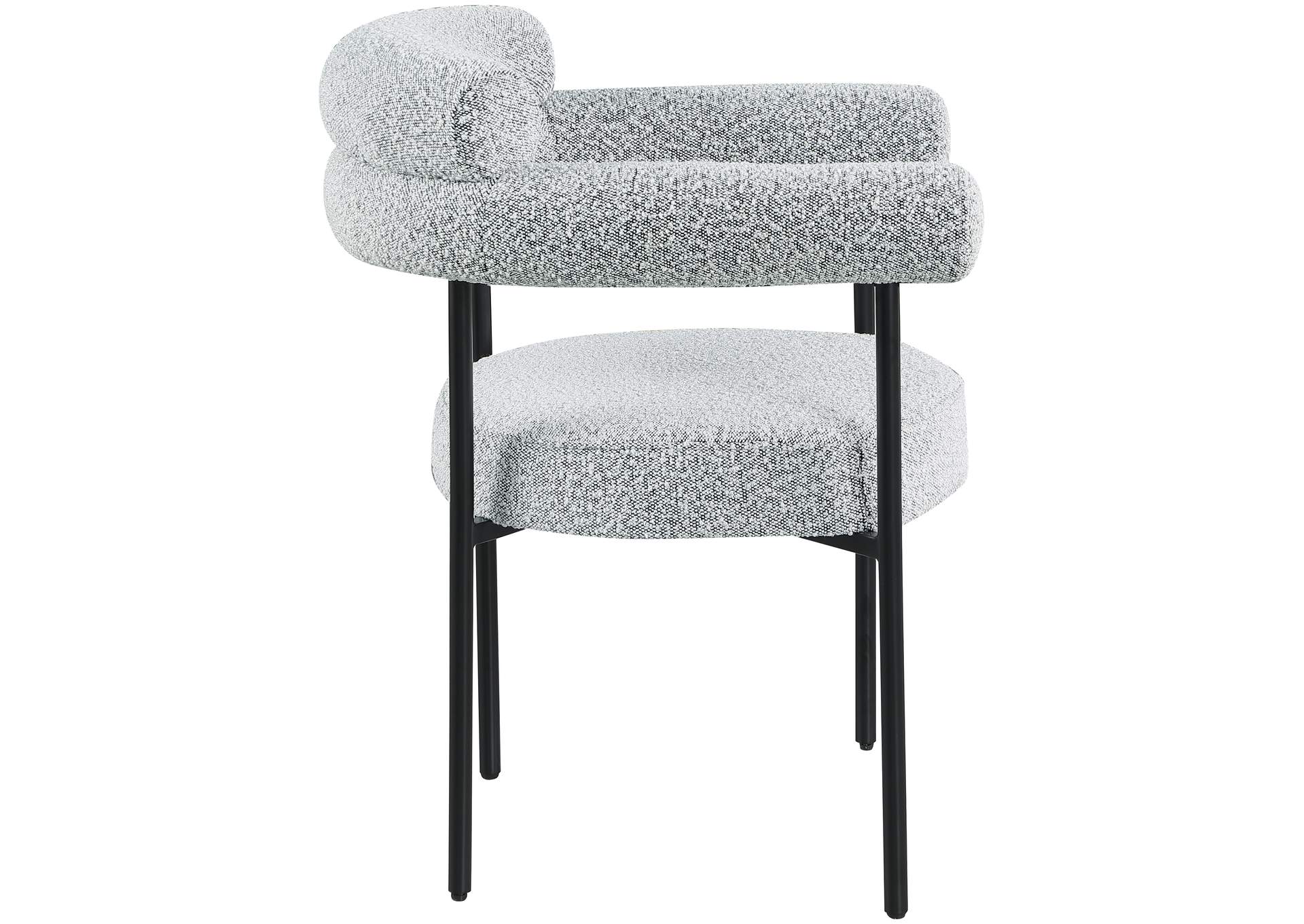 Blake Grey Boucle Fabric Dining Chair Set of 2,Meridian Furniture