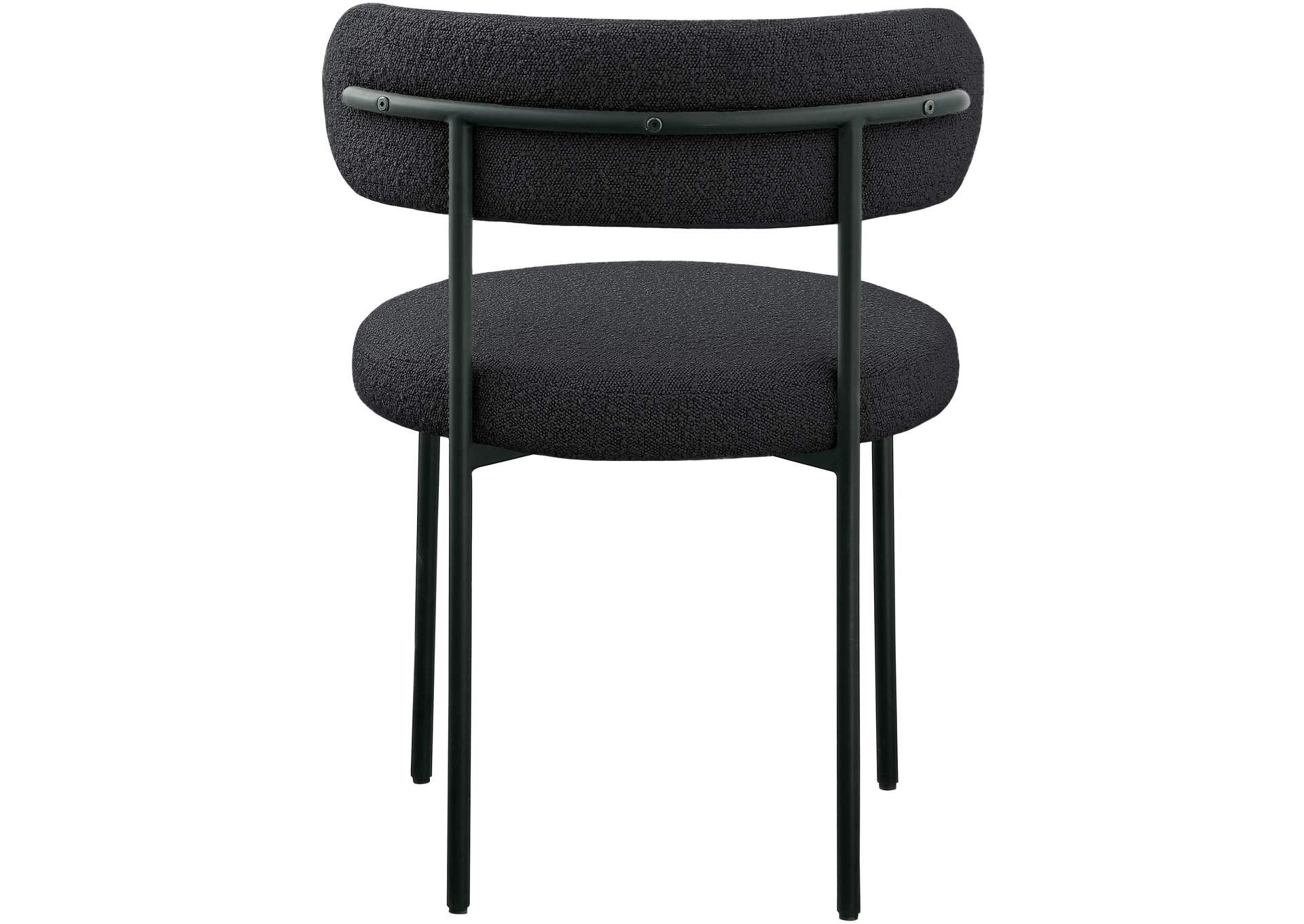 Beacon Black Boucle Fabric Dining Chair Set of 2,Meridian Furniture