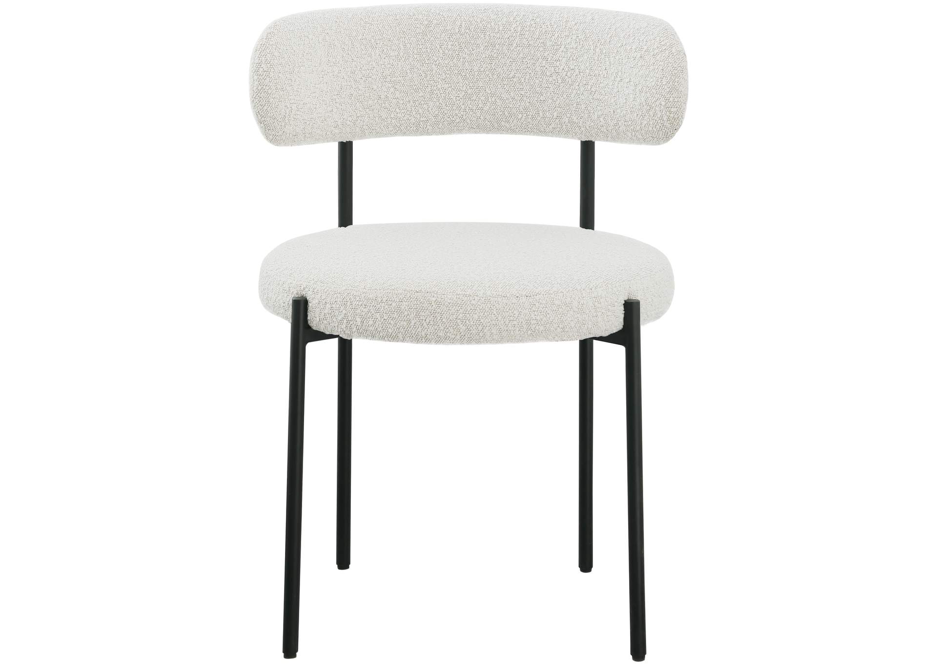 Beacon Cream Boucle Fabric Dining Chair Set of 2,Meridian Furniture