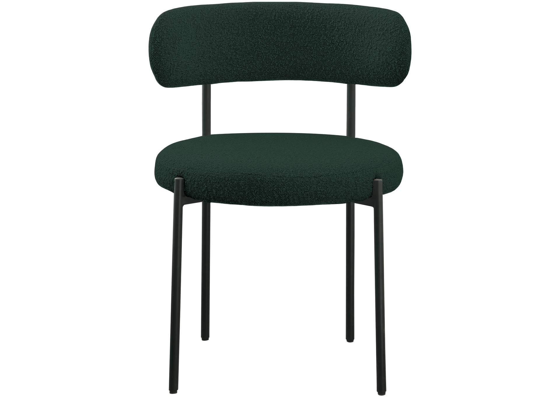 Beacon Green Boucle Fabric Dining Chair Set of 2,Meridian Furniture