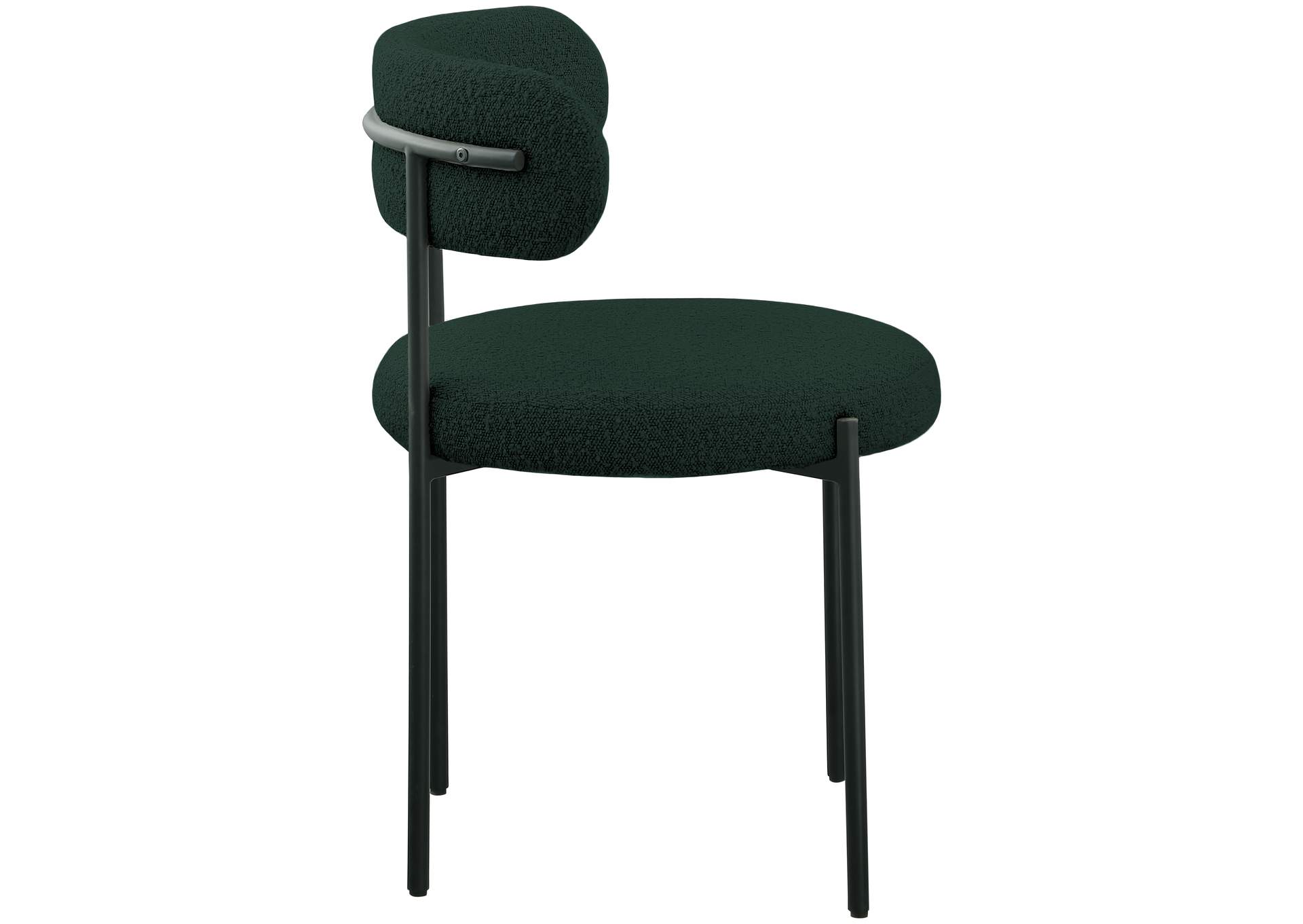 Beacon Green Boucle Fabric Dining Chair Set of 2,Meridian Furniture