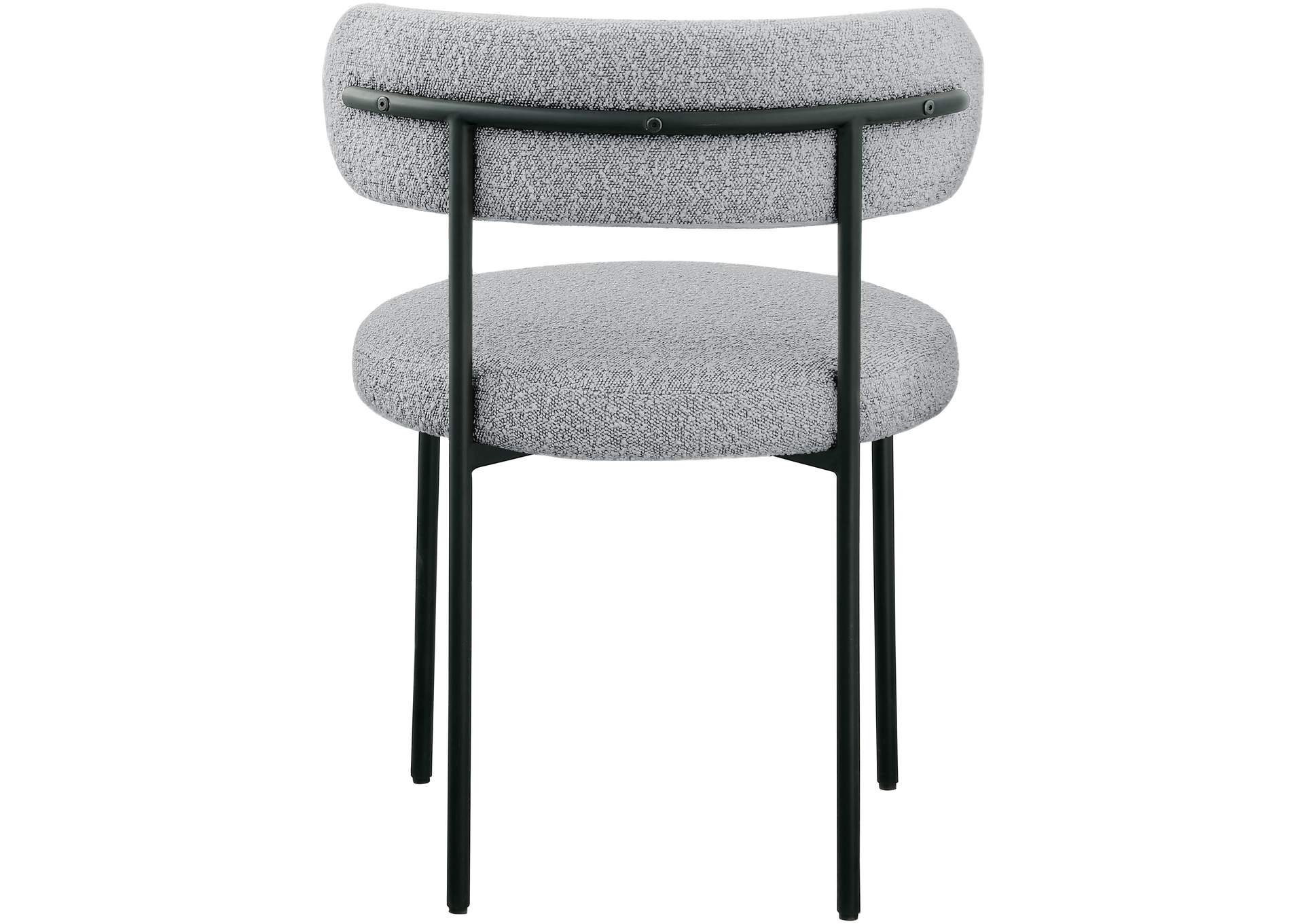 Beacon Grey Boucle Fabric Dining Chair Set of 2,Meridian Furniture