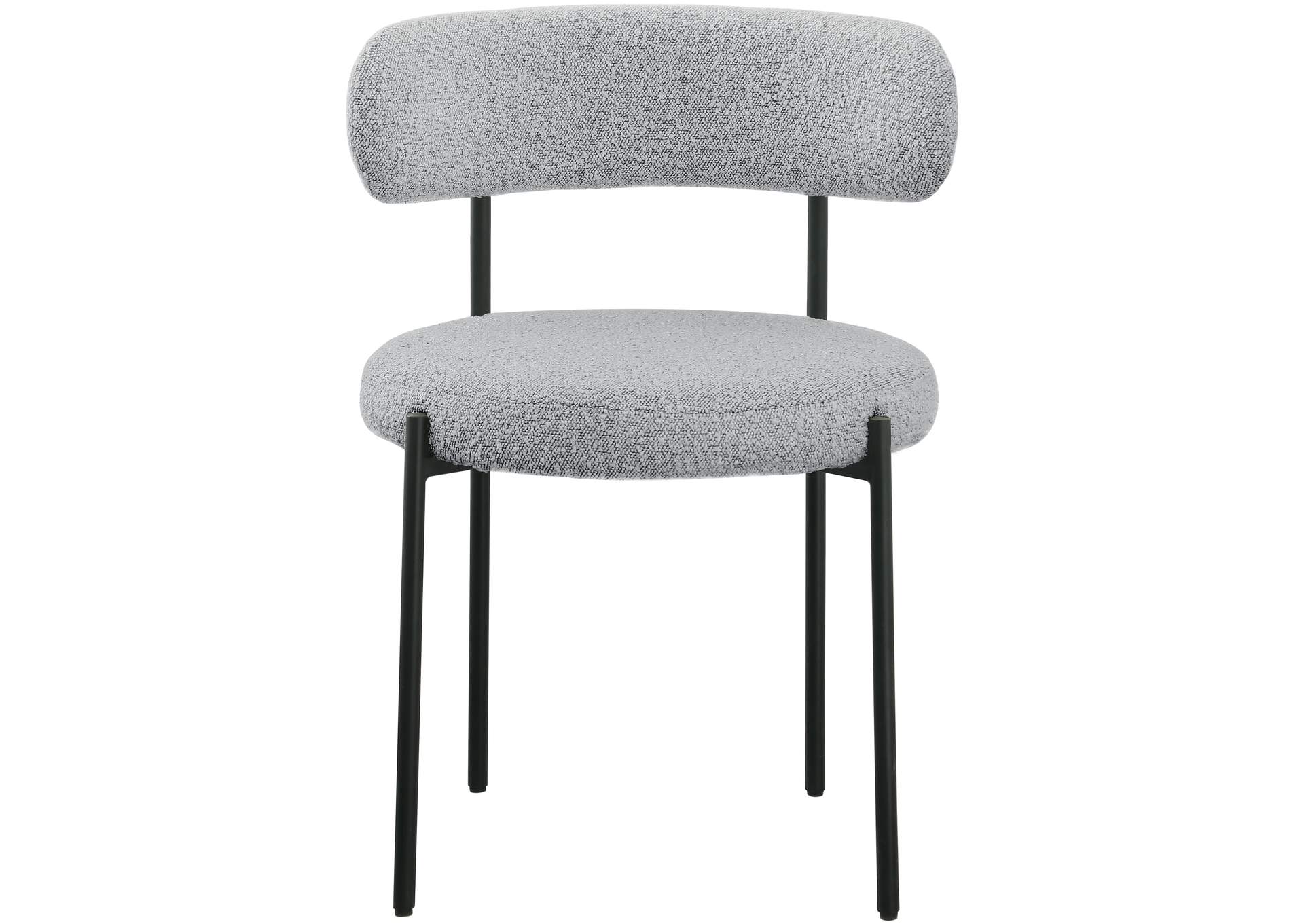 Beacon Grey Boucle Fabric Dining Chair Set of 2,Meridian Furniture