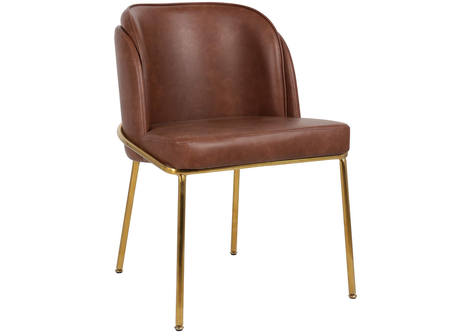 Jagger Brown Faux Leather Dining Chair,Meridian Furniture