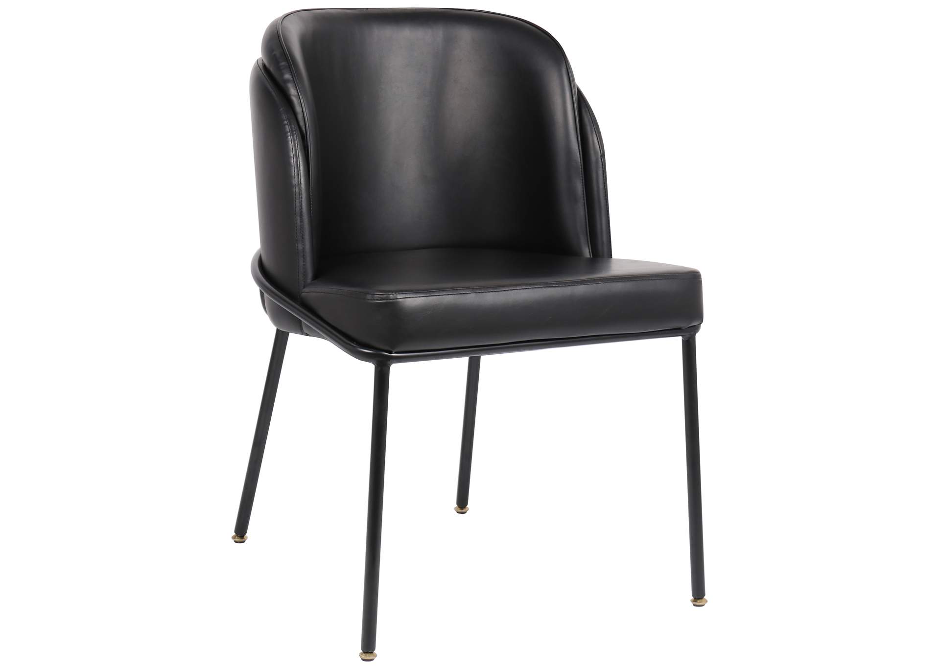 Jagger Black Faux Leather Dining Chair Set of 2,Meridian Furniture