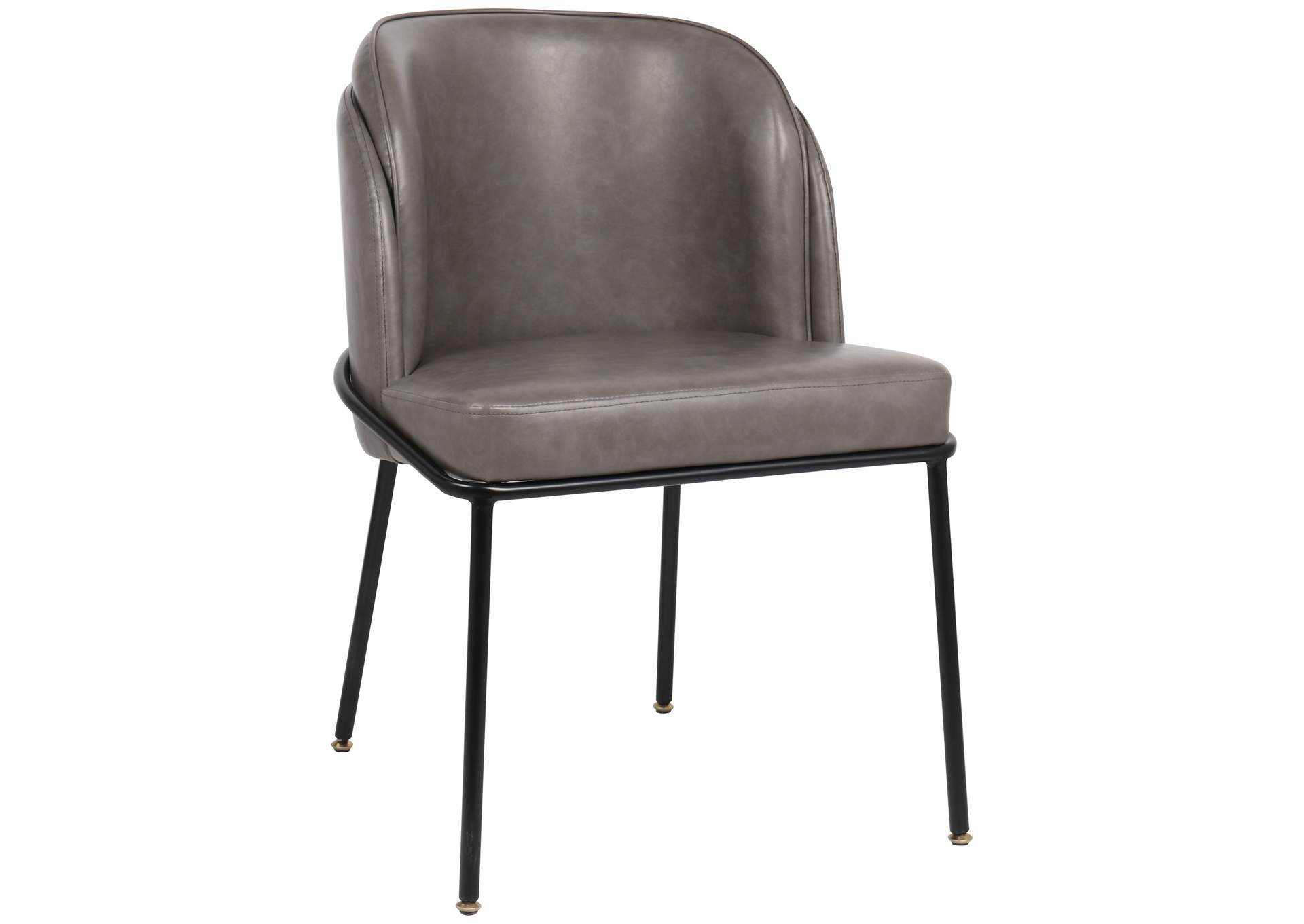 Jagger Grey Faux Leather Dining Chair Set of 2,Meridian Furniture