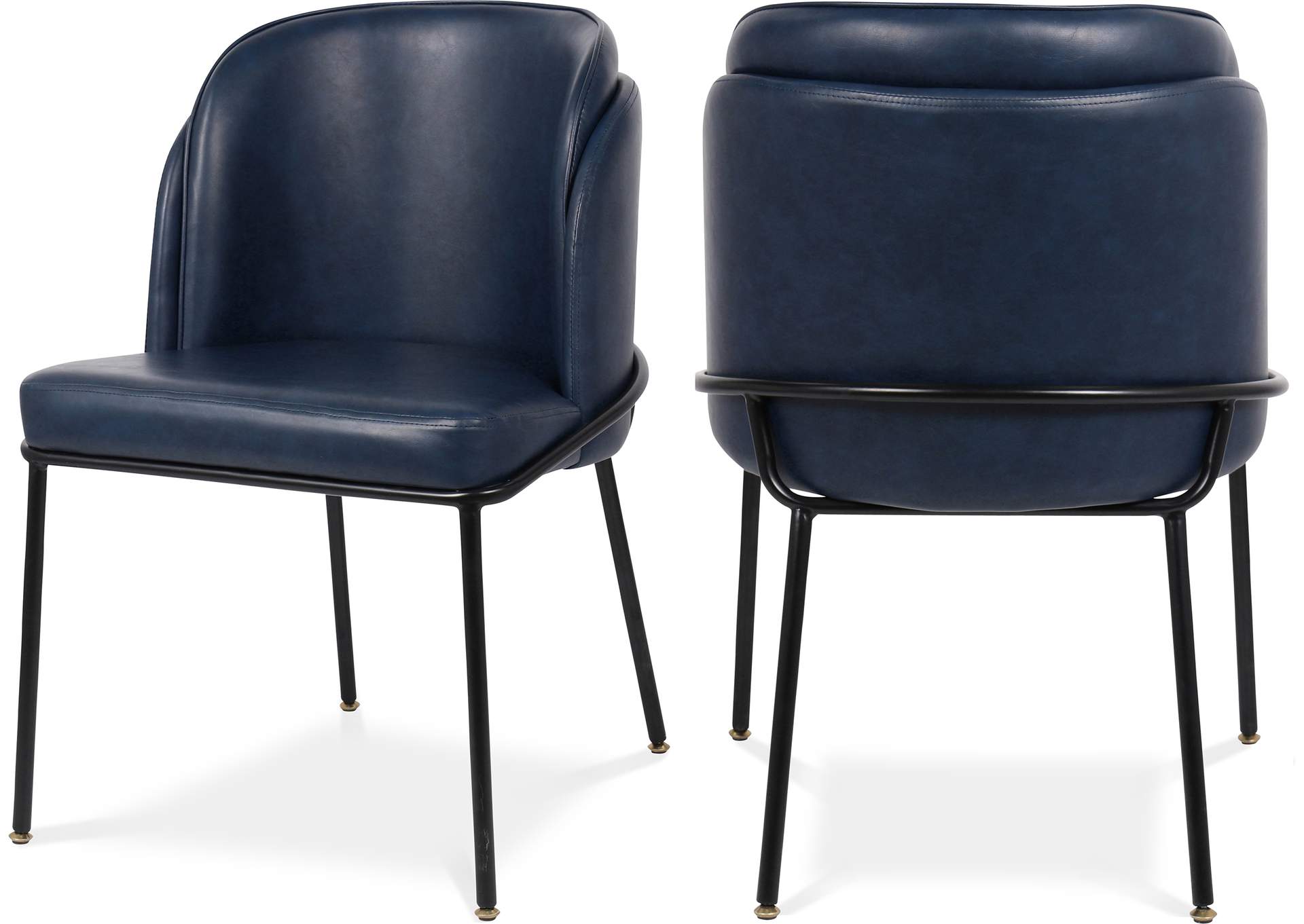 Jagger Navy Faux Leather Dining Chair Set of 2,Meridian Furniture