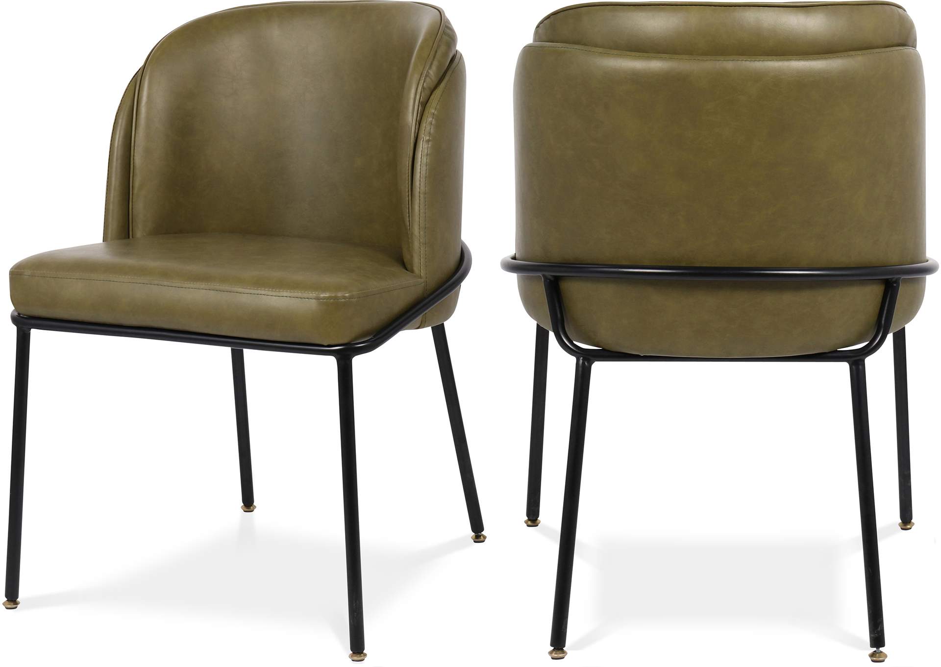 Jagger Olive Faux Leather Dining Chair Set of 2,Meridian Furniture